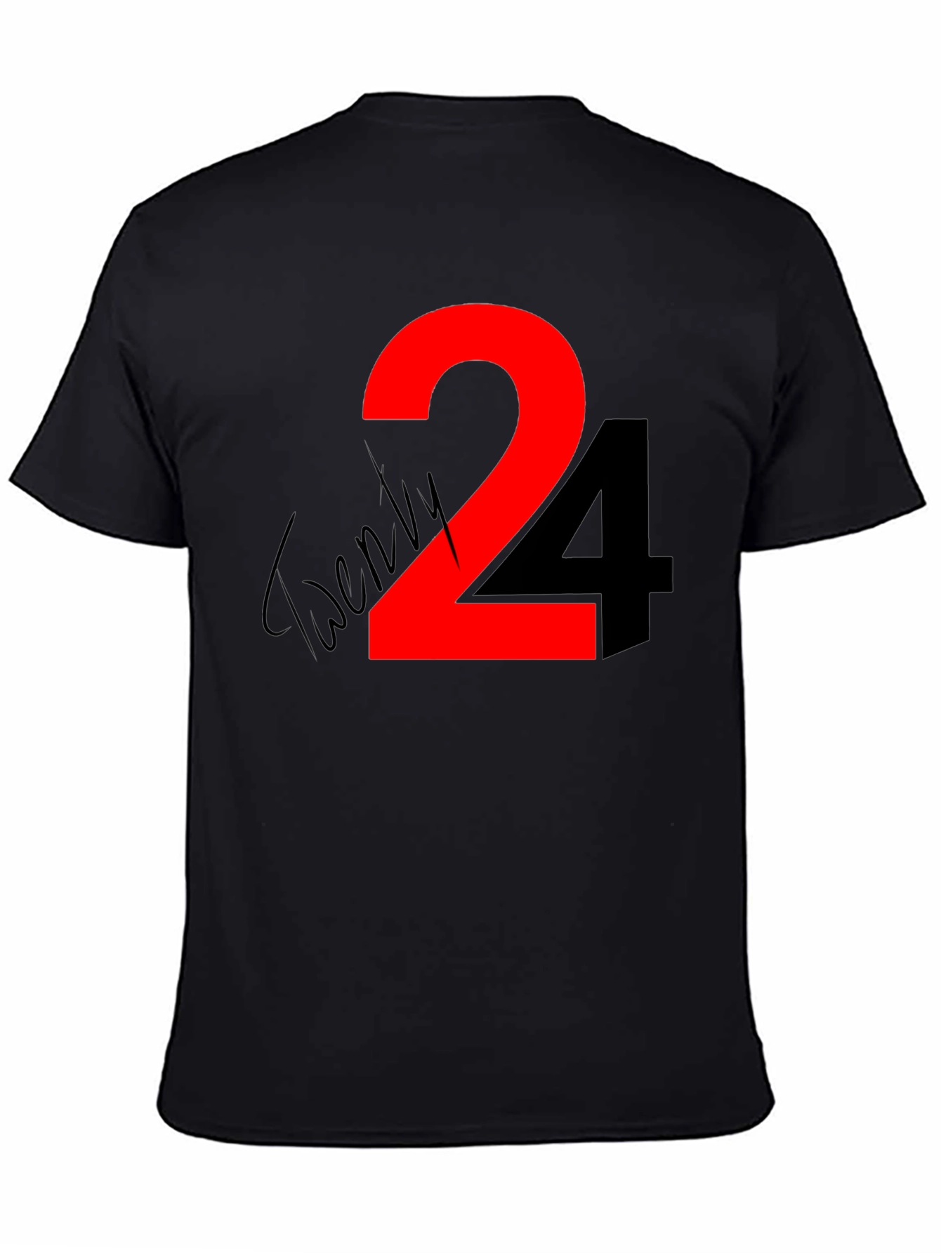Twenty Four Graphic Tee - Black Cotton Shirt