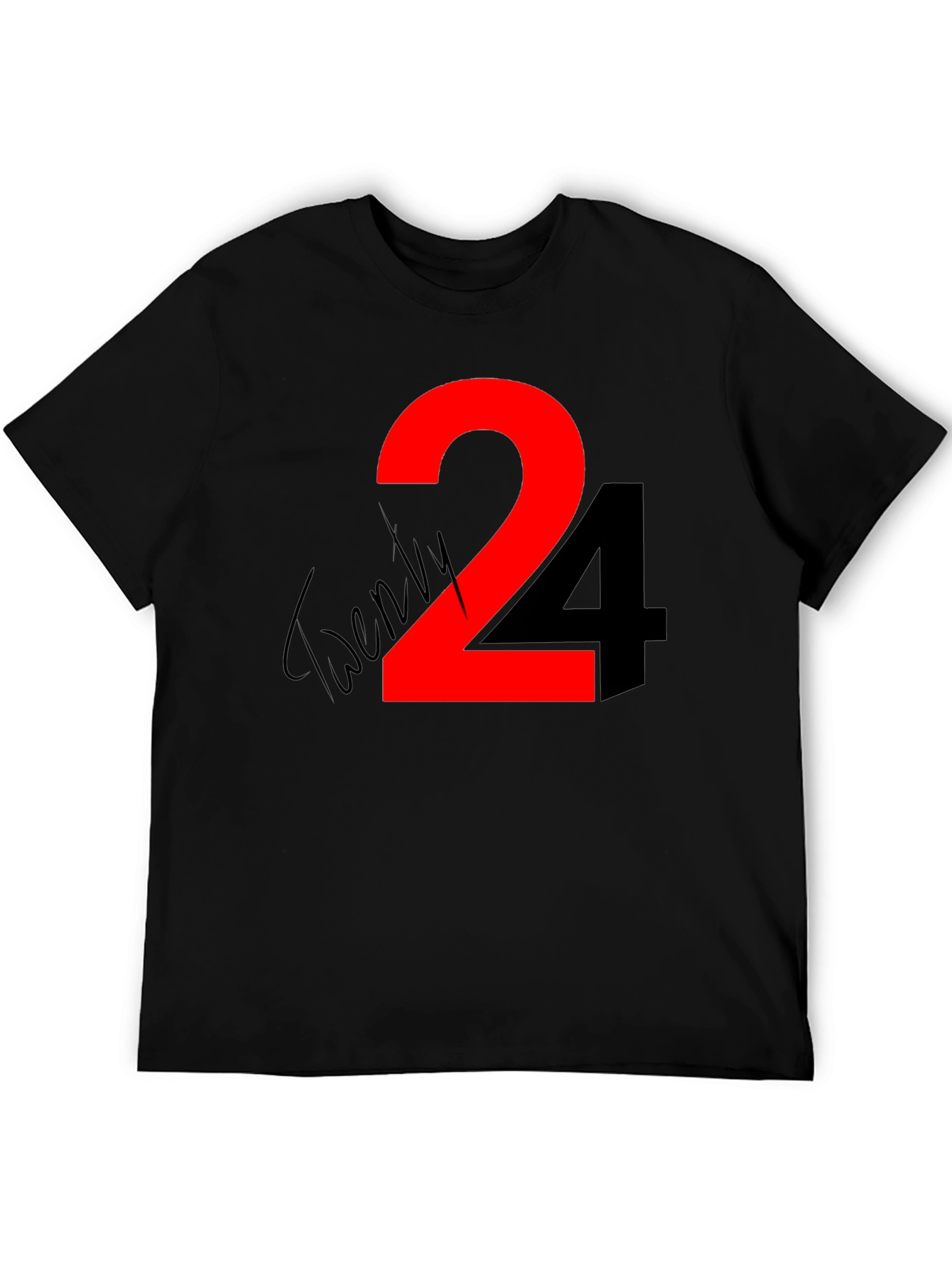 Twenty Four Graphic Tee - Black Cotton Shirt