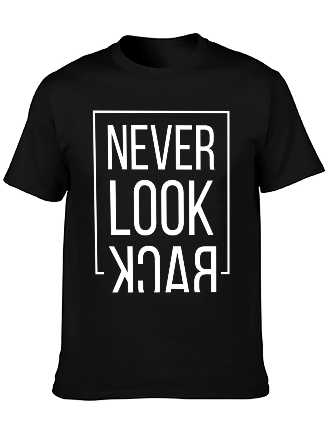 Never Look Back Graphic Tee - Mens Black T-Shirt