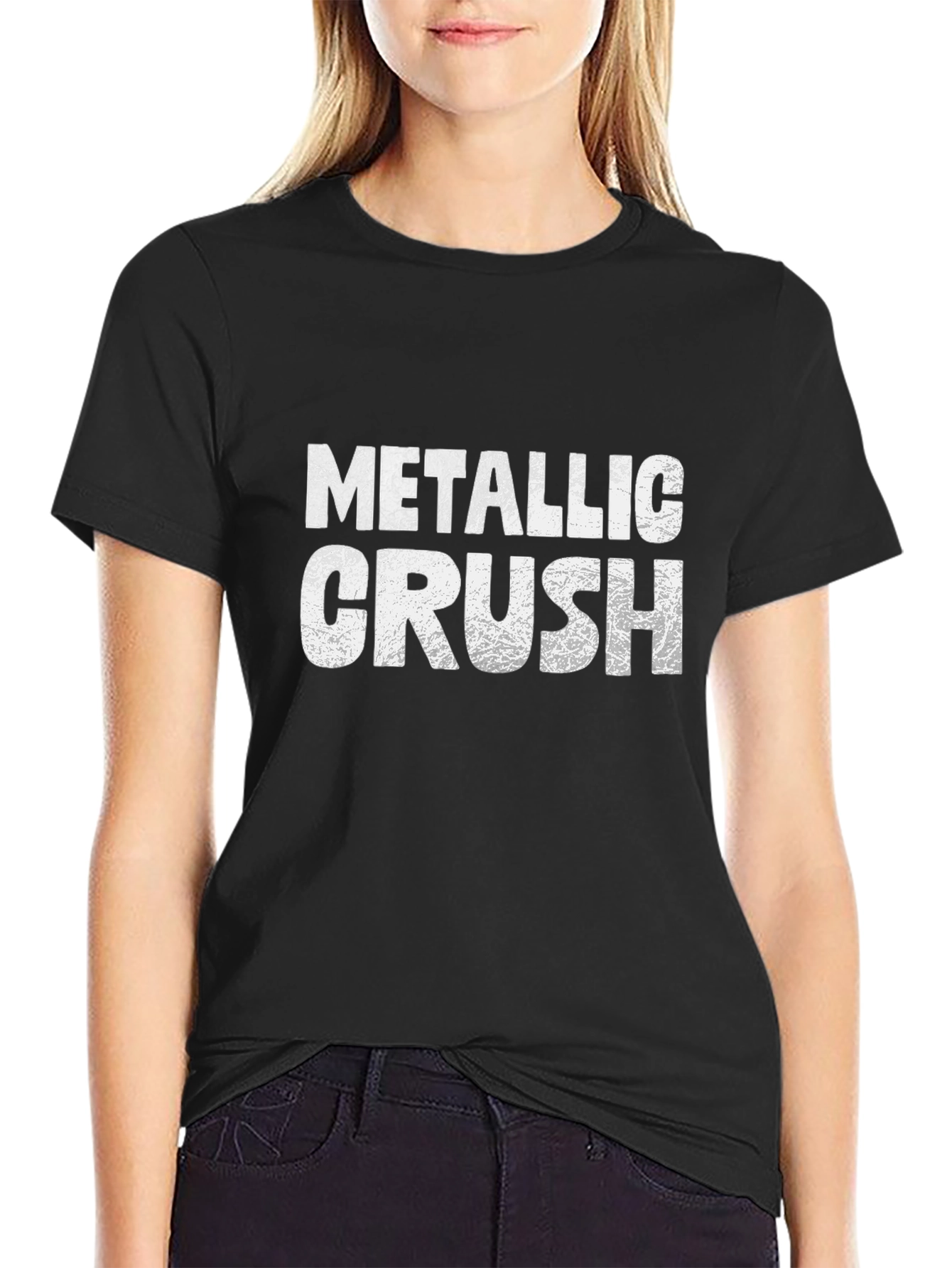 Metallic Crush Black Graphic Tee