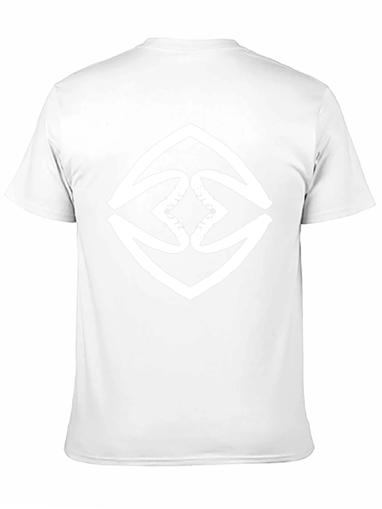 Bold Graphic Tee - Black with White Abstract Diamond