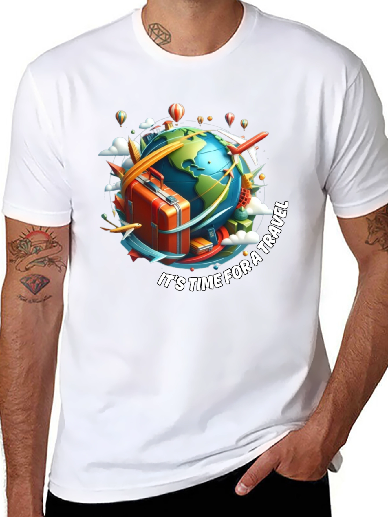 Travel Time Black T-Shirt