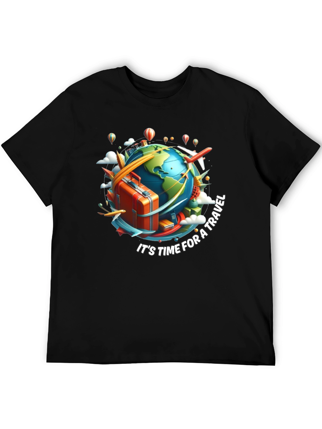 Travel Time Black T-Shirt