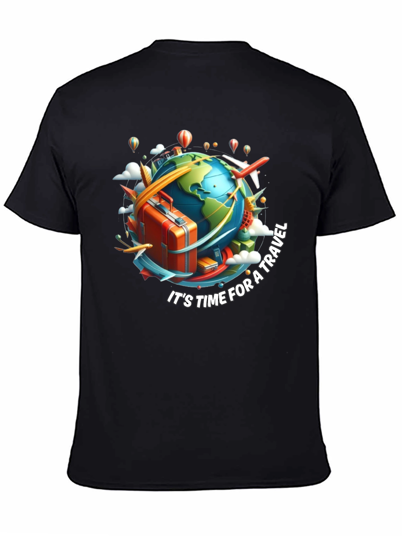 Travel Time Black T-Shirt