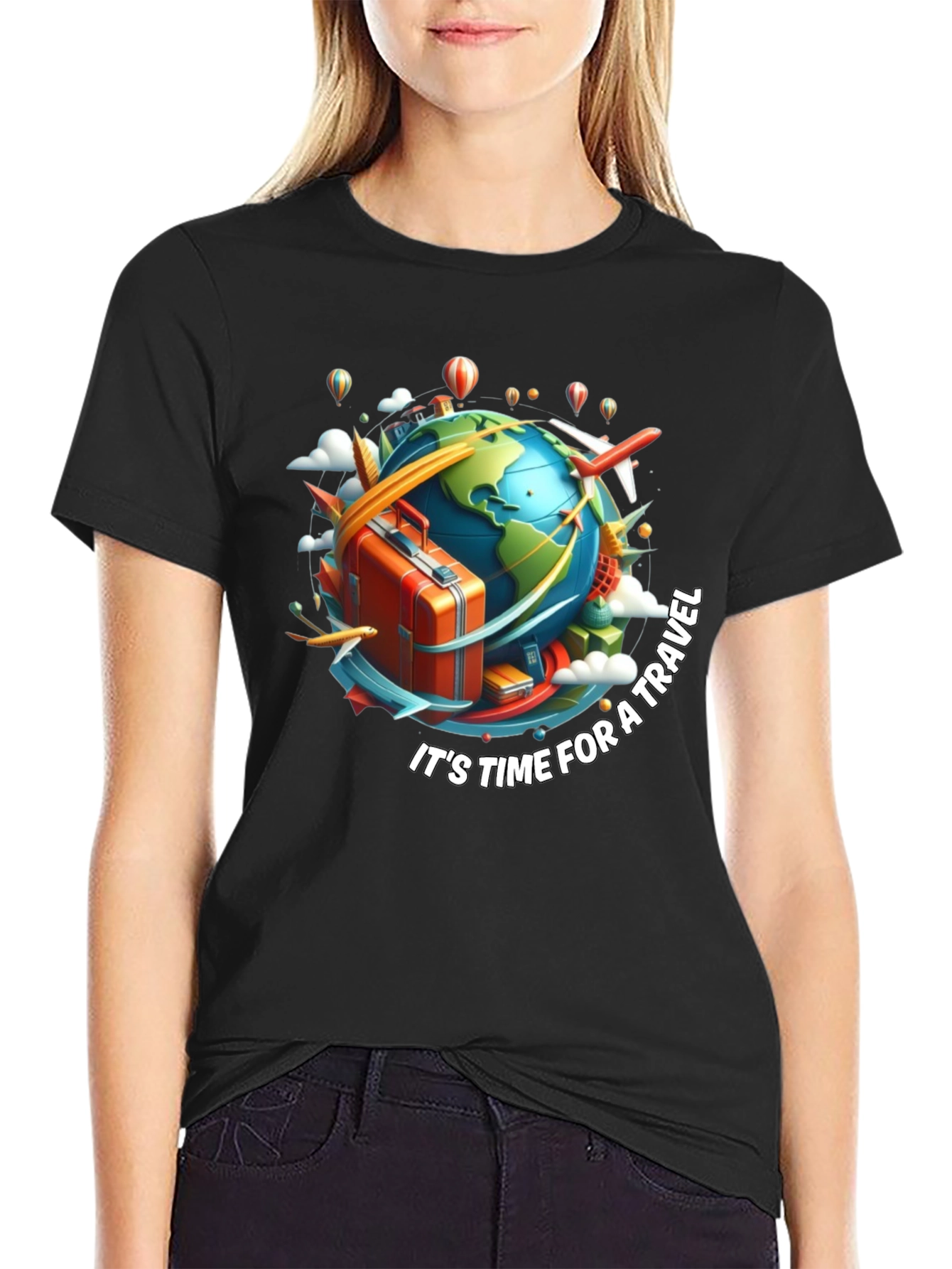 Travel Time Black T-Shirt