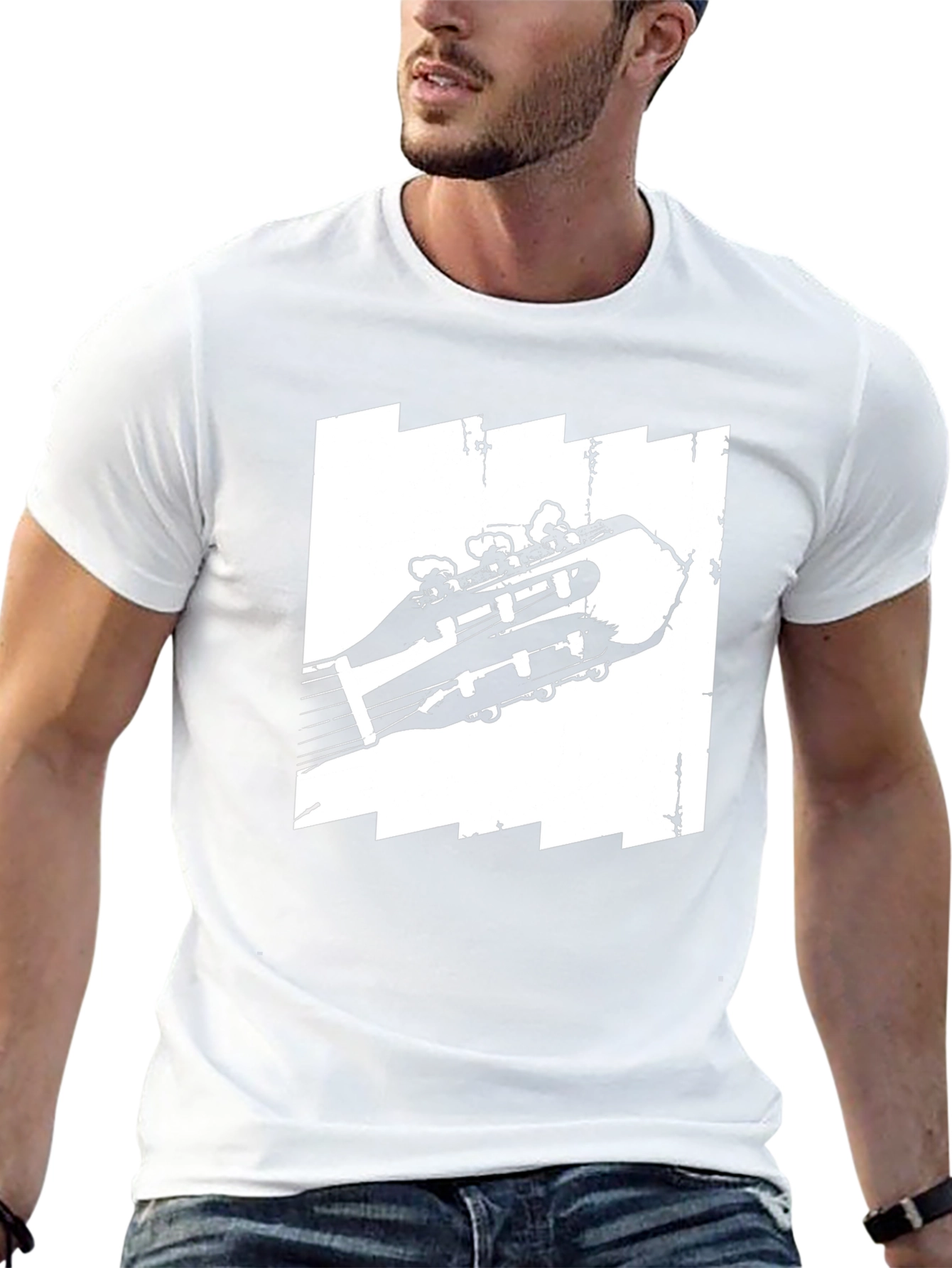 Guitar Headstock Graphic Tee - Music Lovers T-Shirt