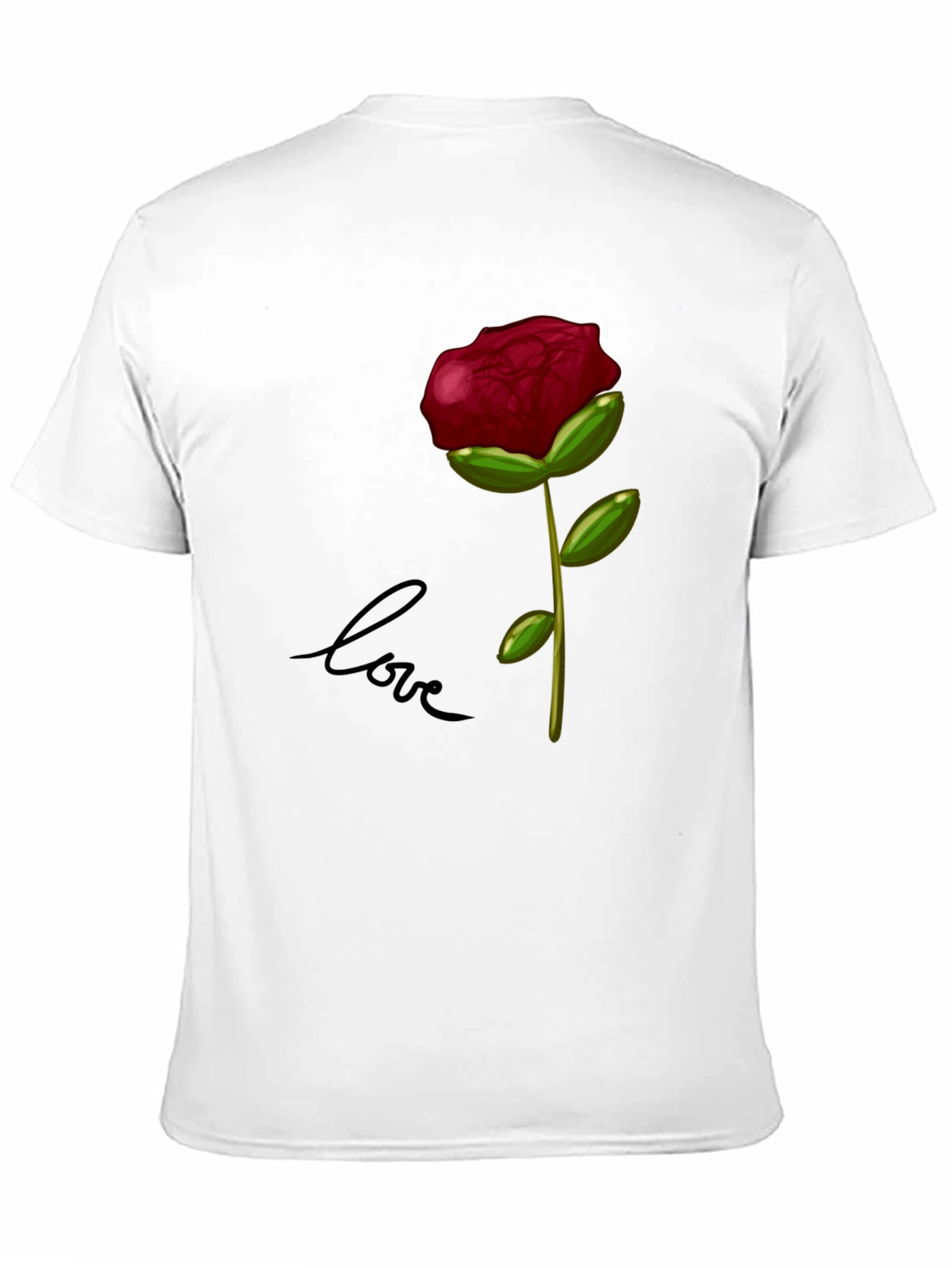 Rose Love Graphic T-Shirt - Stylish Black Tee