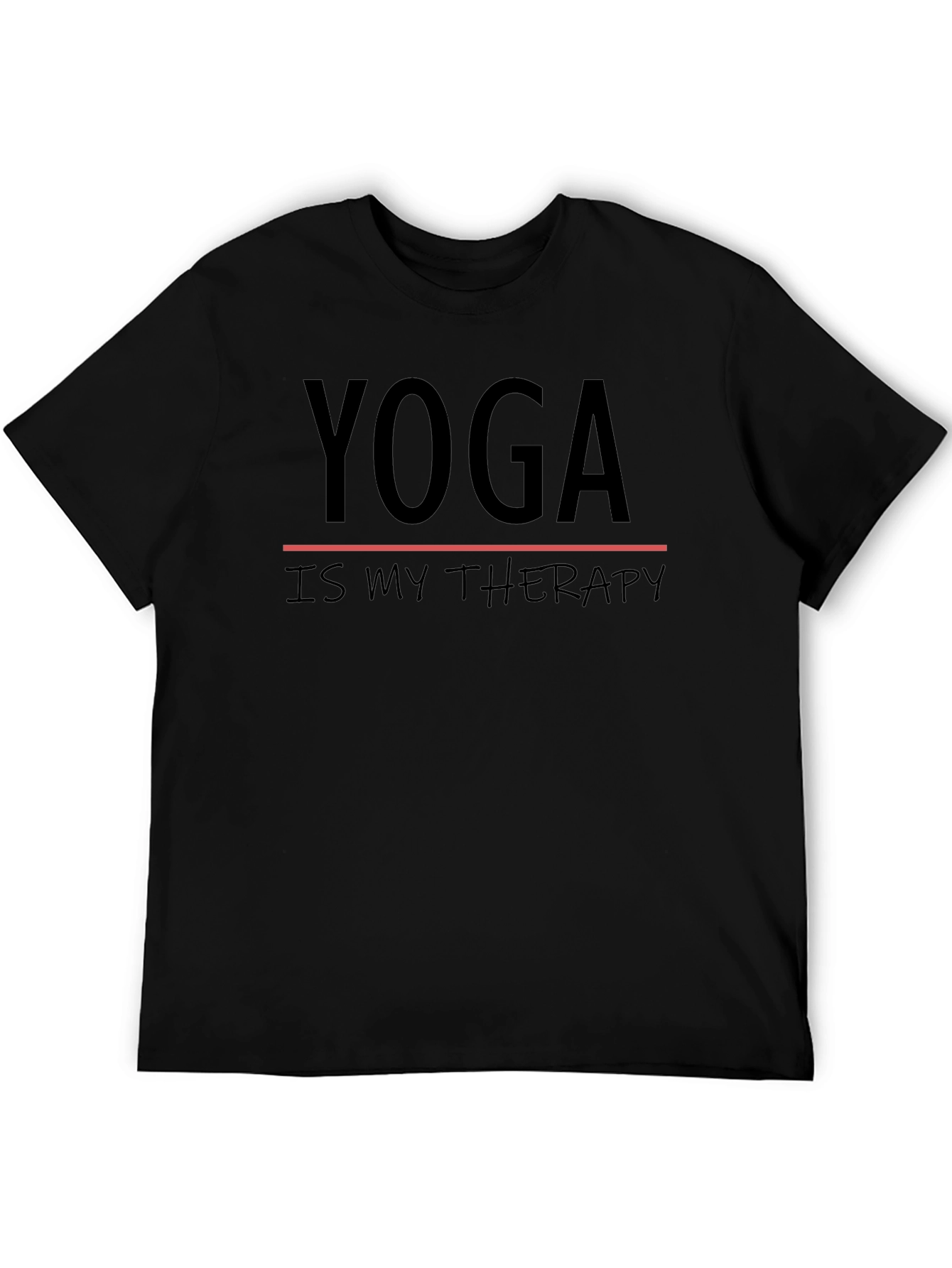 Yoga is My Therapy Graphic T-Shirt - Black