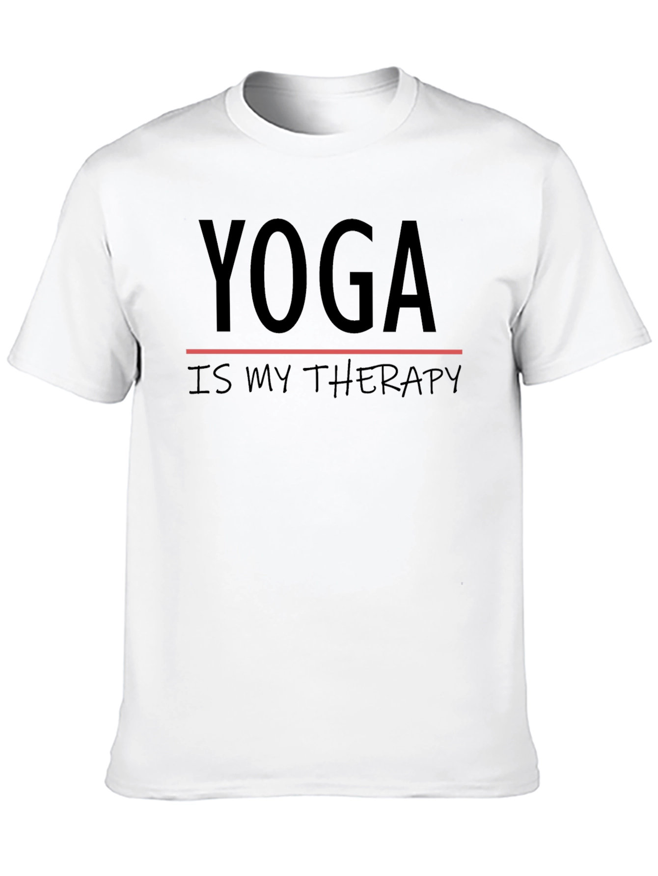 Yoga is My Therapy Graphic T-Shirt - Black