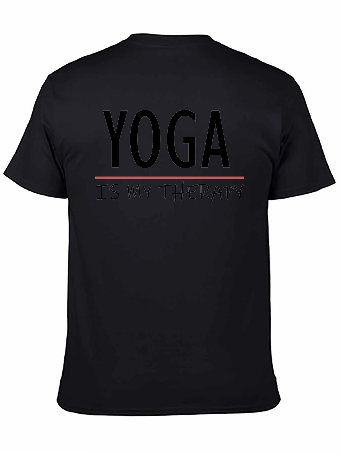 Yoga is My Therapy Graphic T-Shirt - Black