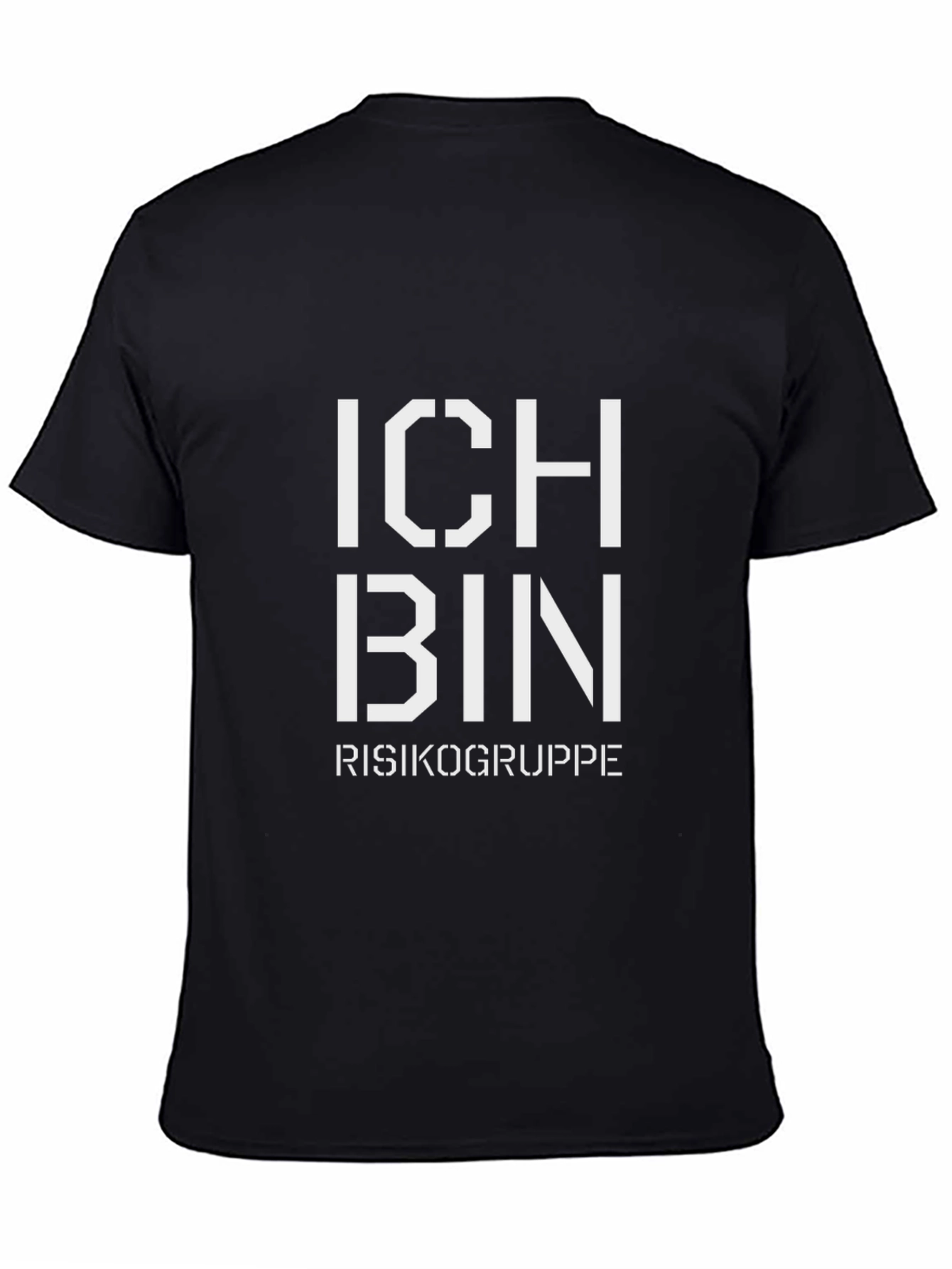 Ich Bin Risikogruppe Graphic Tee - Black Cotton T-Shirt
