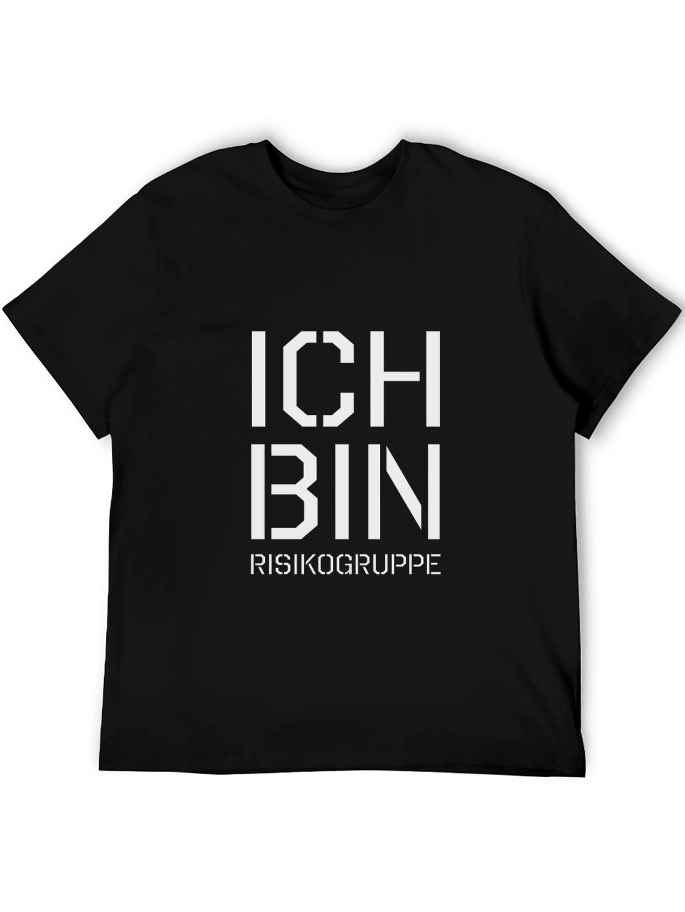 Ich Bin Risikogruppe Graphic Tee - Black Cotton T-Shirt