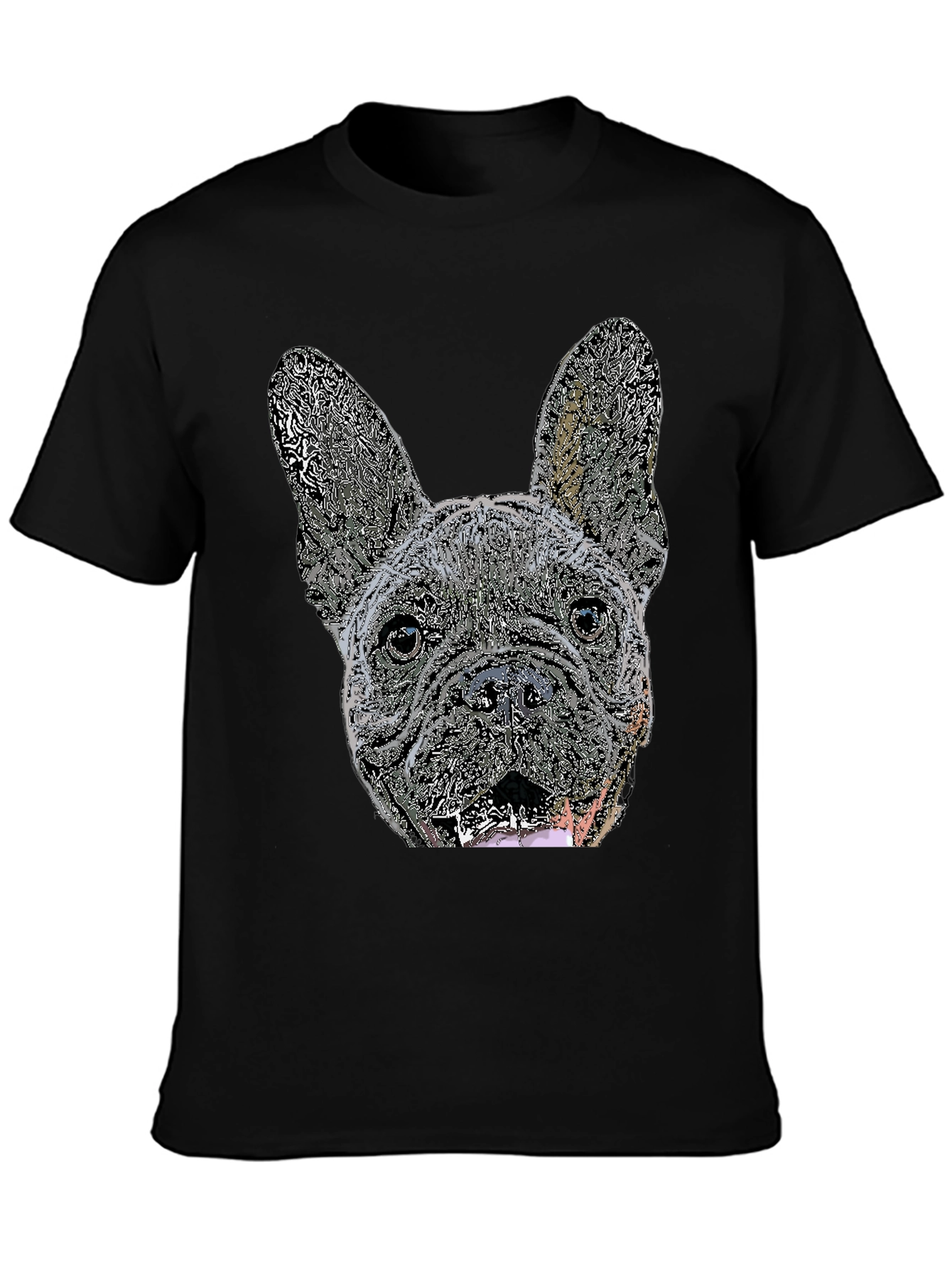 French Bulldog Graphic Tee - Black Cotton Blend