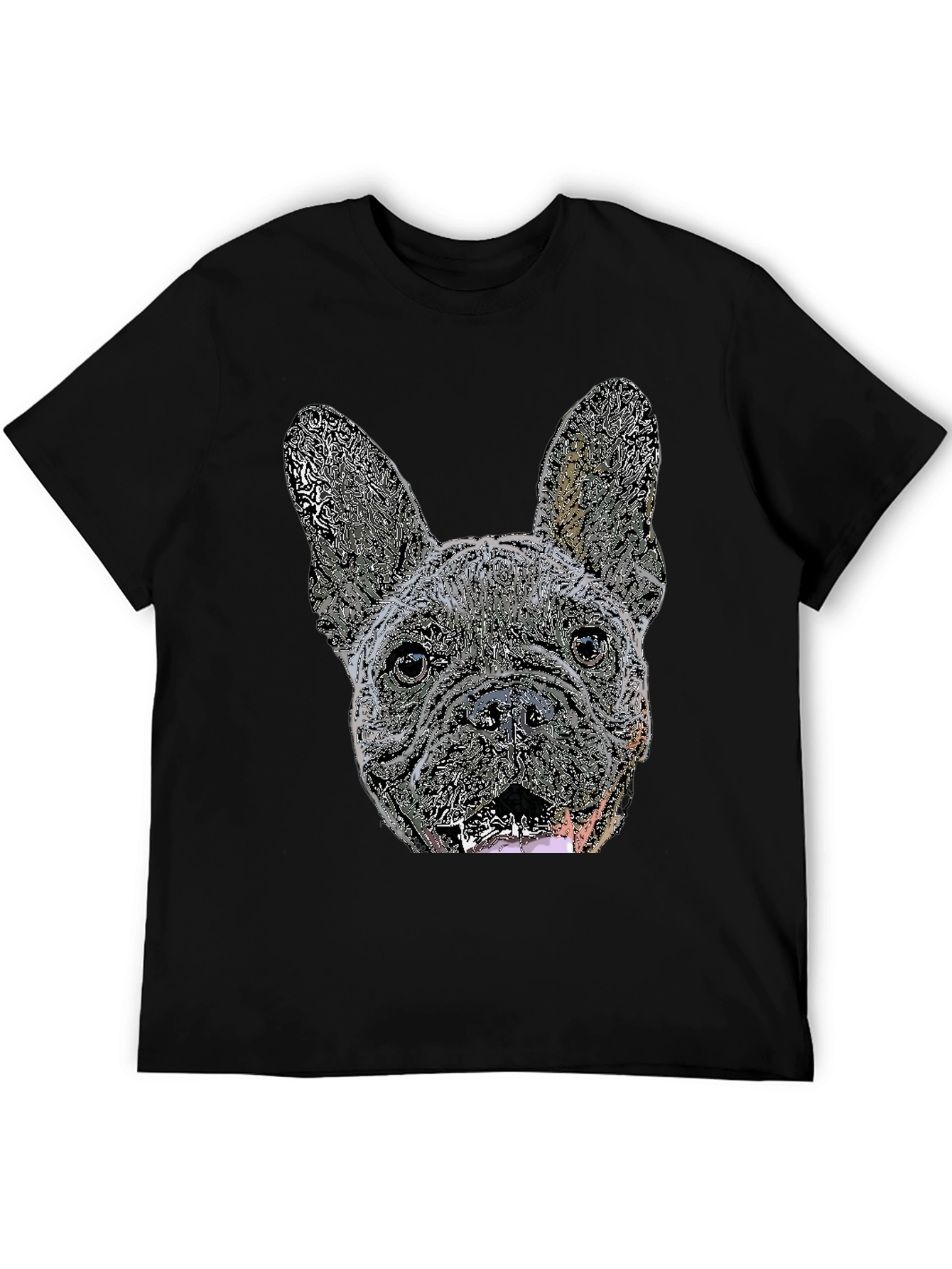 French Bulldog Graphic Tee - Black Cotton Blend