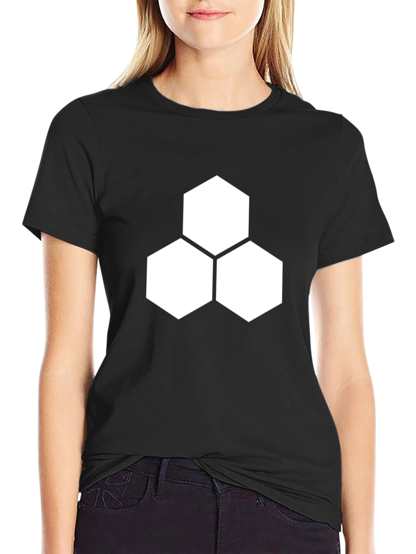 Geometric Hexagon T-Shirt - Modern Minimalist Design