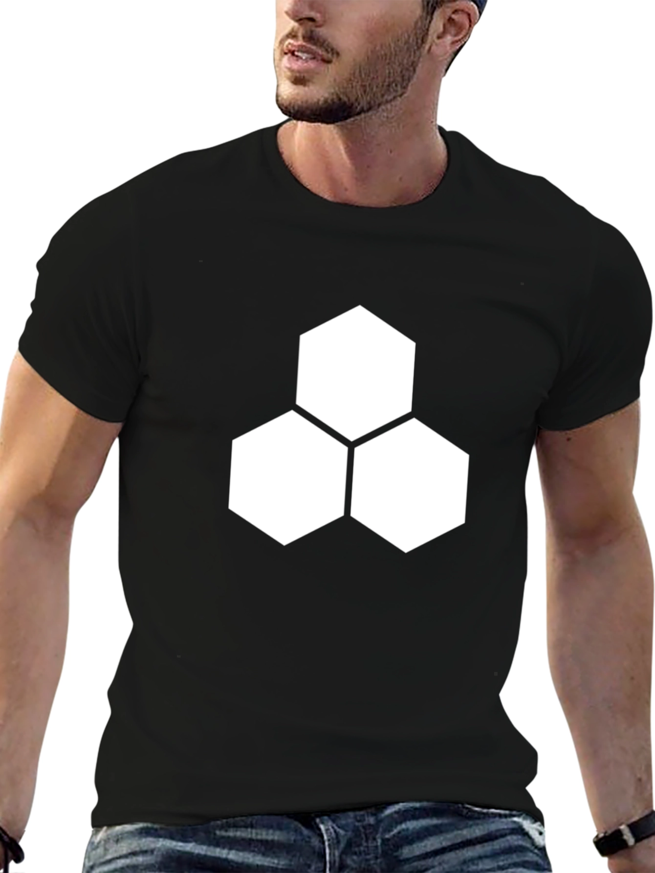 Geometric Hexagon T-Shirt - Modern Minimalist Design