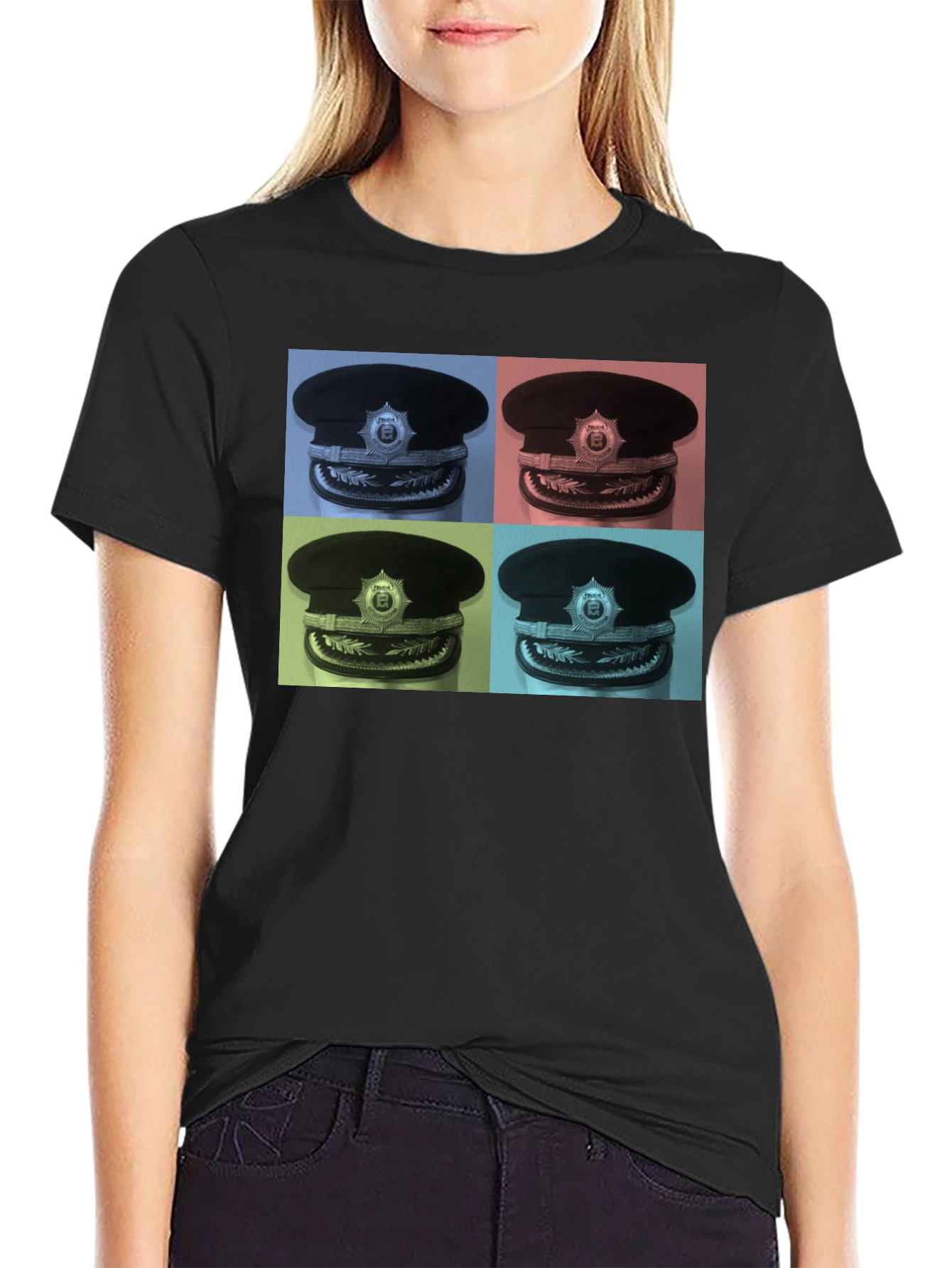 Pop Art Police Hat Graphic Tee