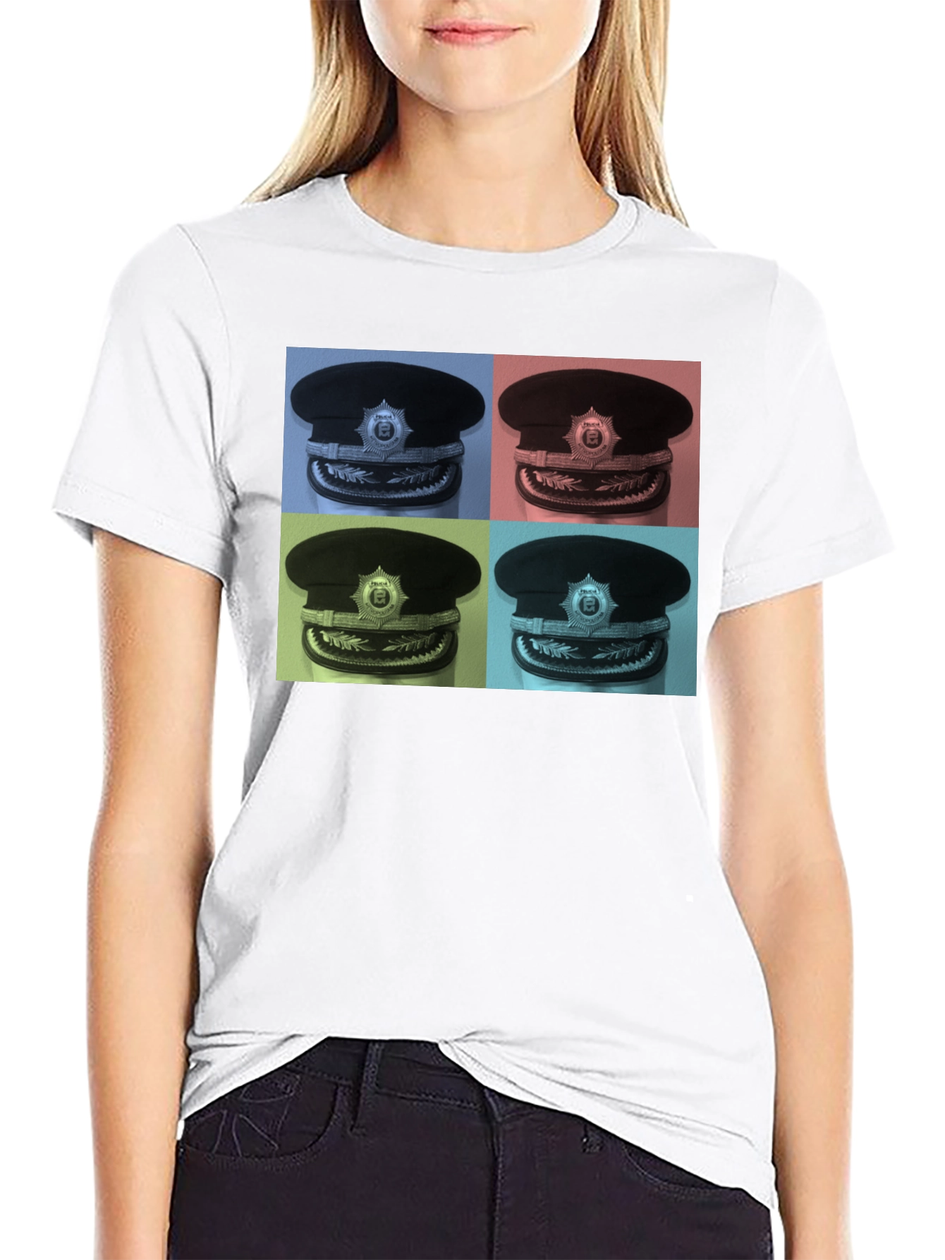 Pop Art Police Hat Graphic Tee