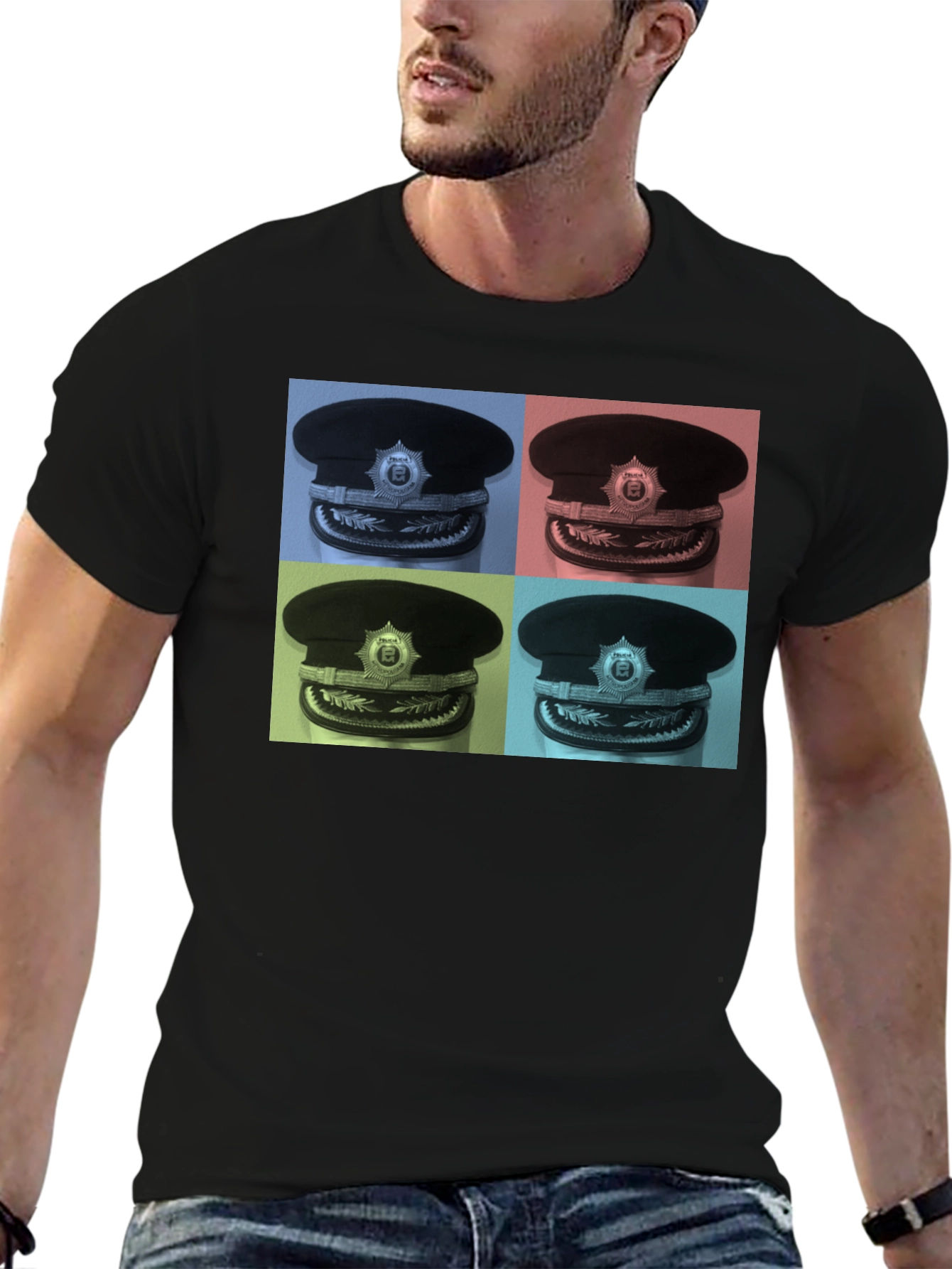 Pop Art Police Hat Graphic Tee