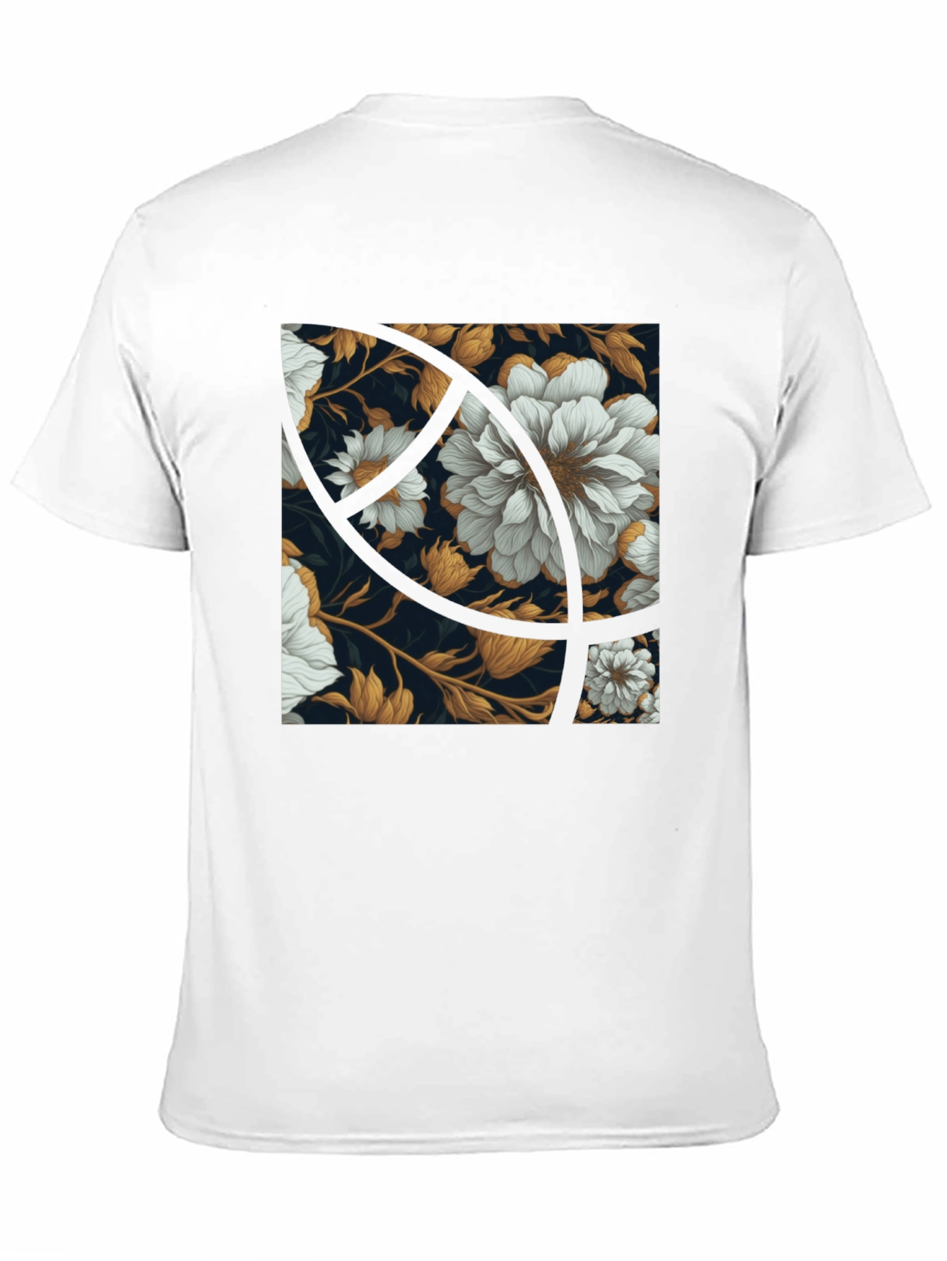 Floral Graphic Print Black Crew Neck Tee