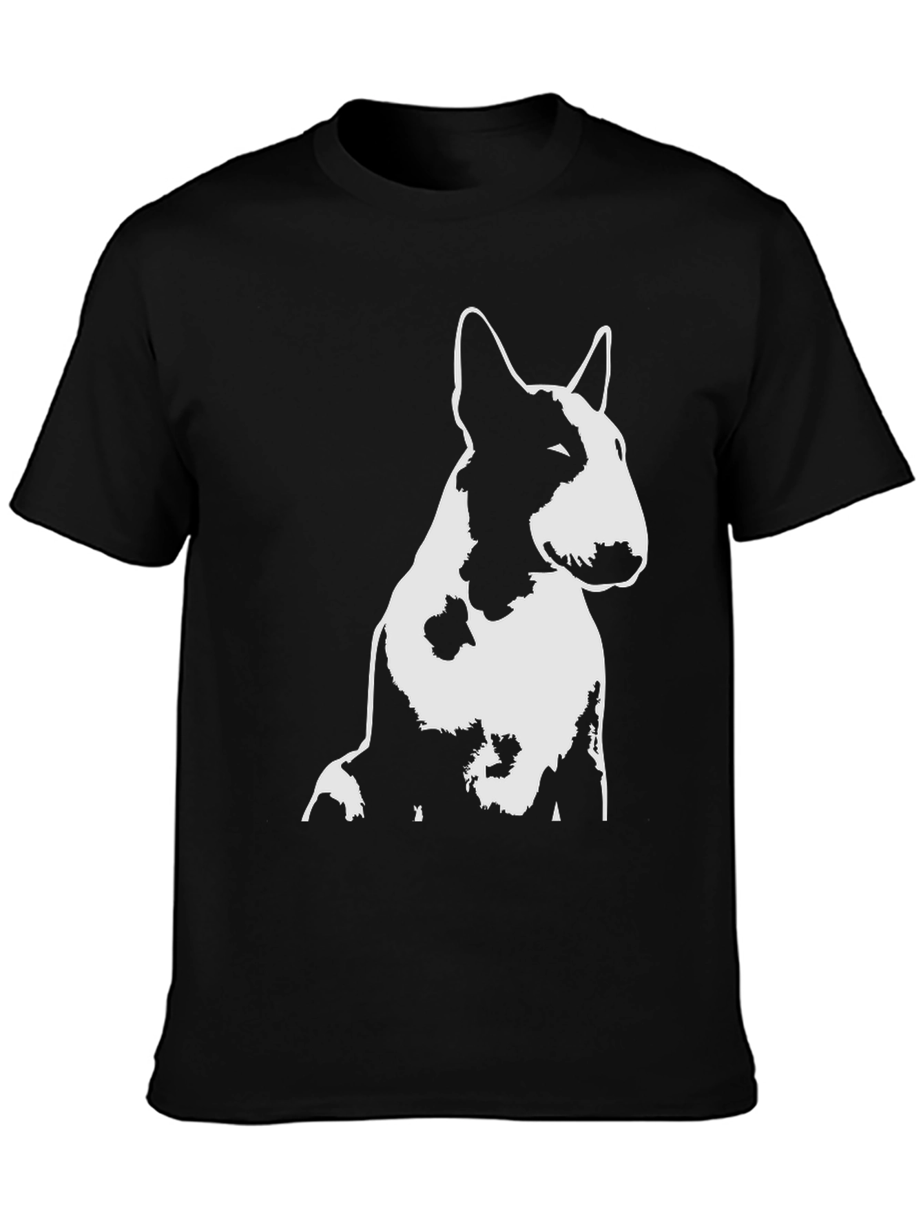 Bull Terrier Graphic Tee - Black Cotton T-Shirt