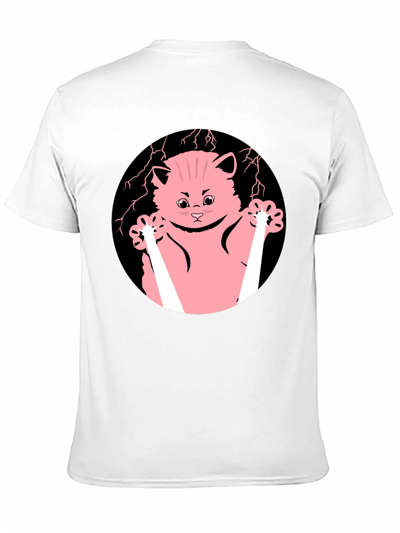 Cute Cartoon Cat T-Shirt - Black Cotton Tee