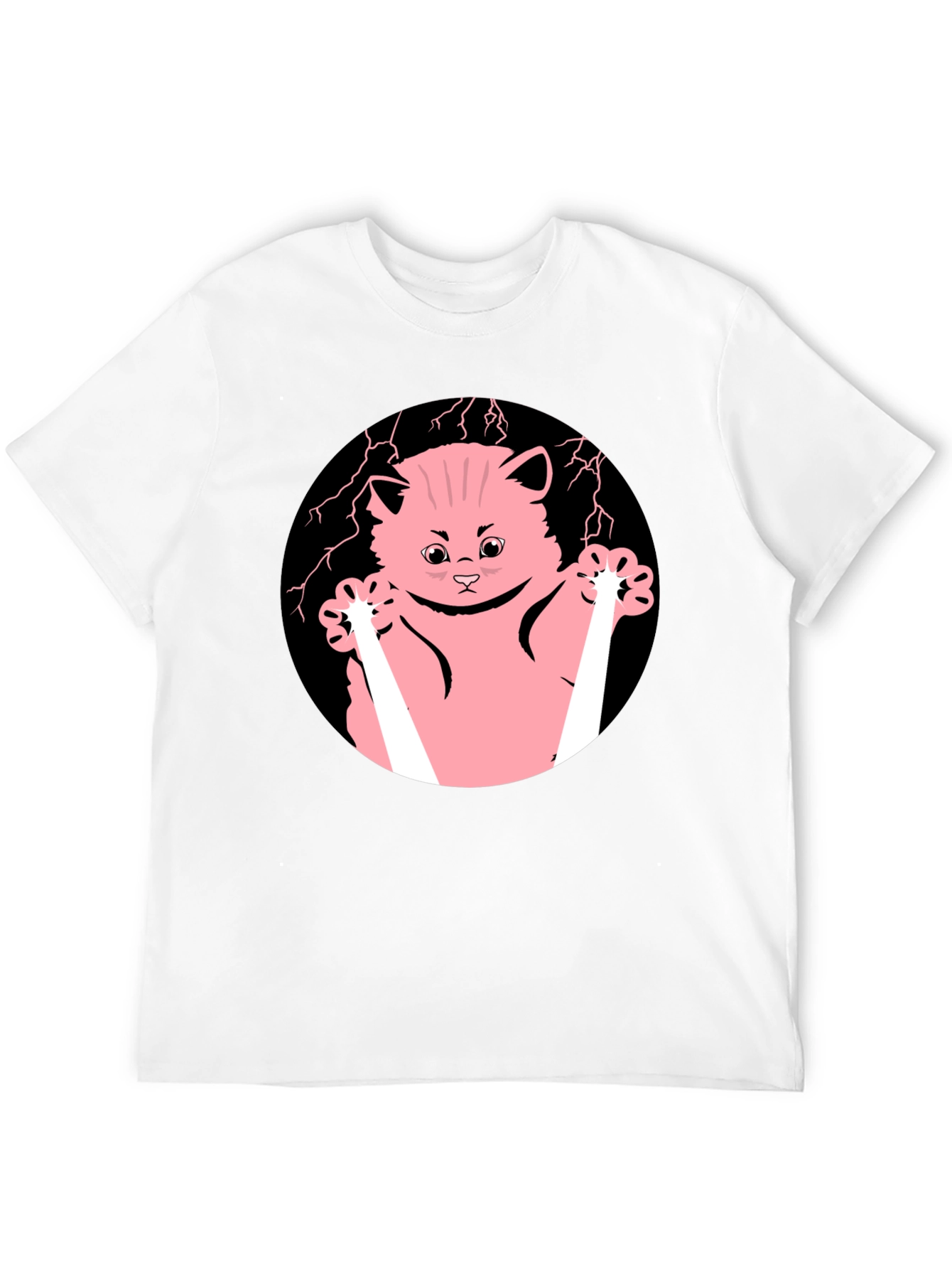 Cute Cartoon Cat T-Shirt - Black Cotton Tee