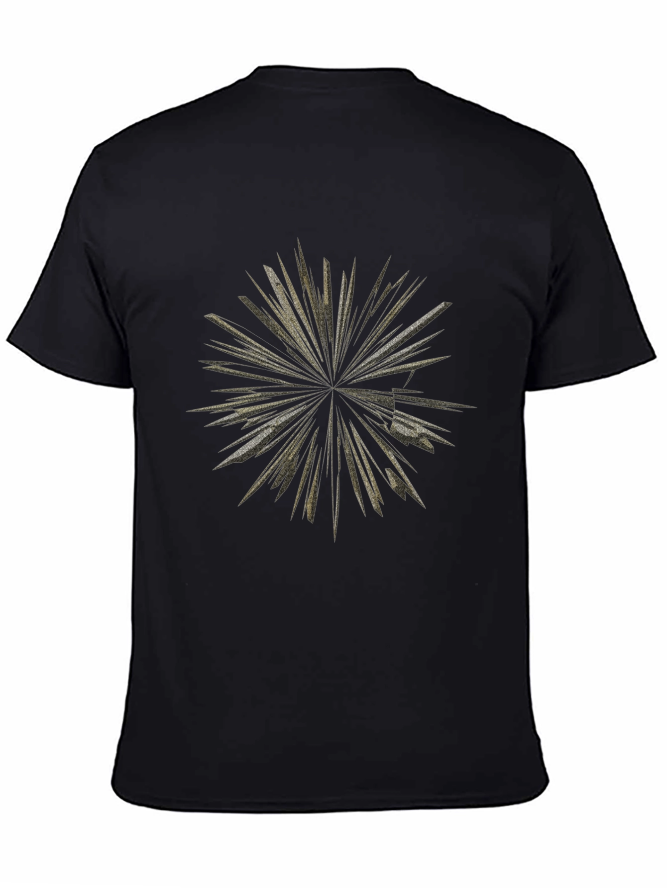 Abstract Burst Graphic Tee - Black Cotton T-Shirt
