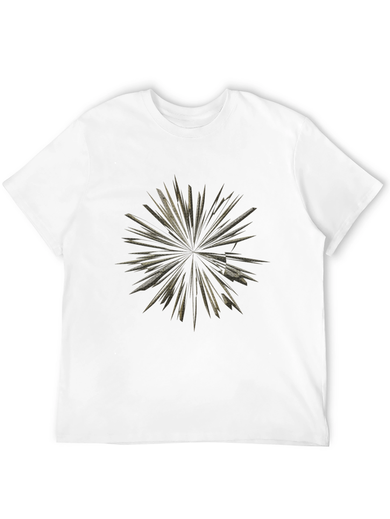 Abstract Burst Graphic Tee - Black Cotton T-Shirt