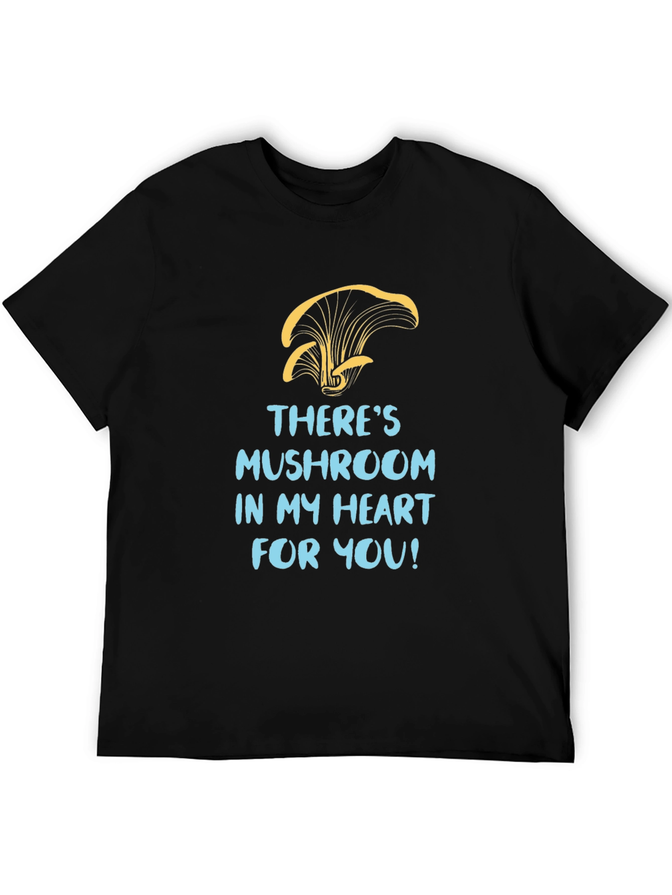 Mushroom Heart Graphic Tee - Black Cotton T-Shirt