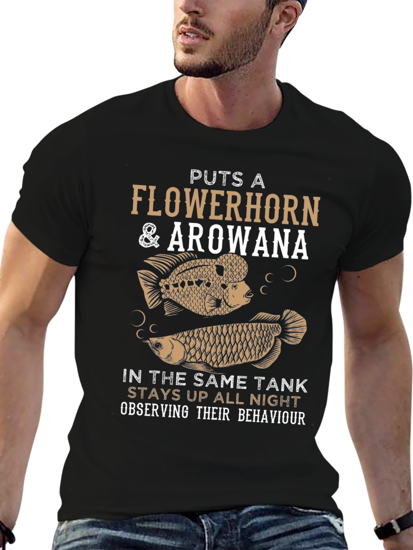 Flowerhorn & Arowana Fish Tank T-Shirt