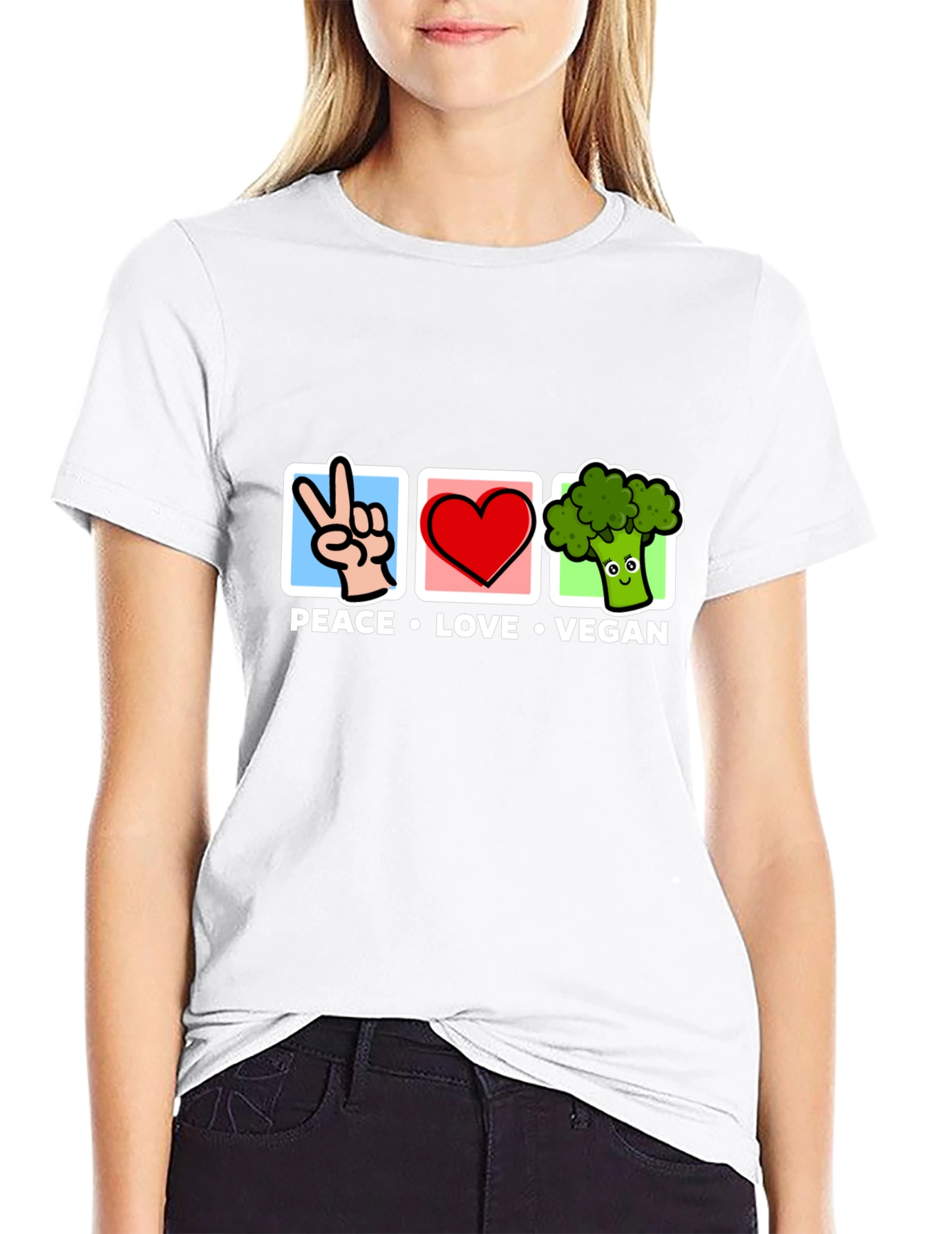 Peace Love Vegan T-Shirt - Unisex Graphic Tee