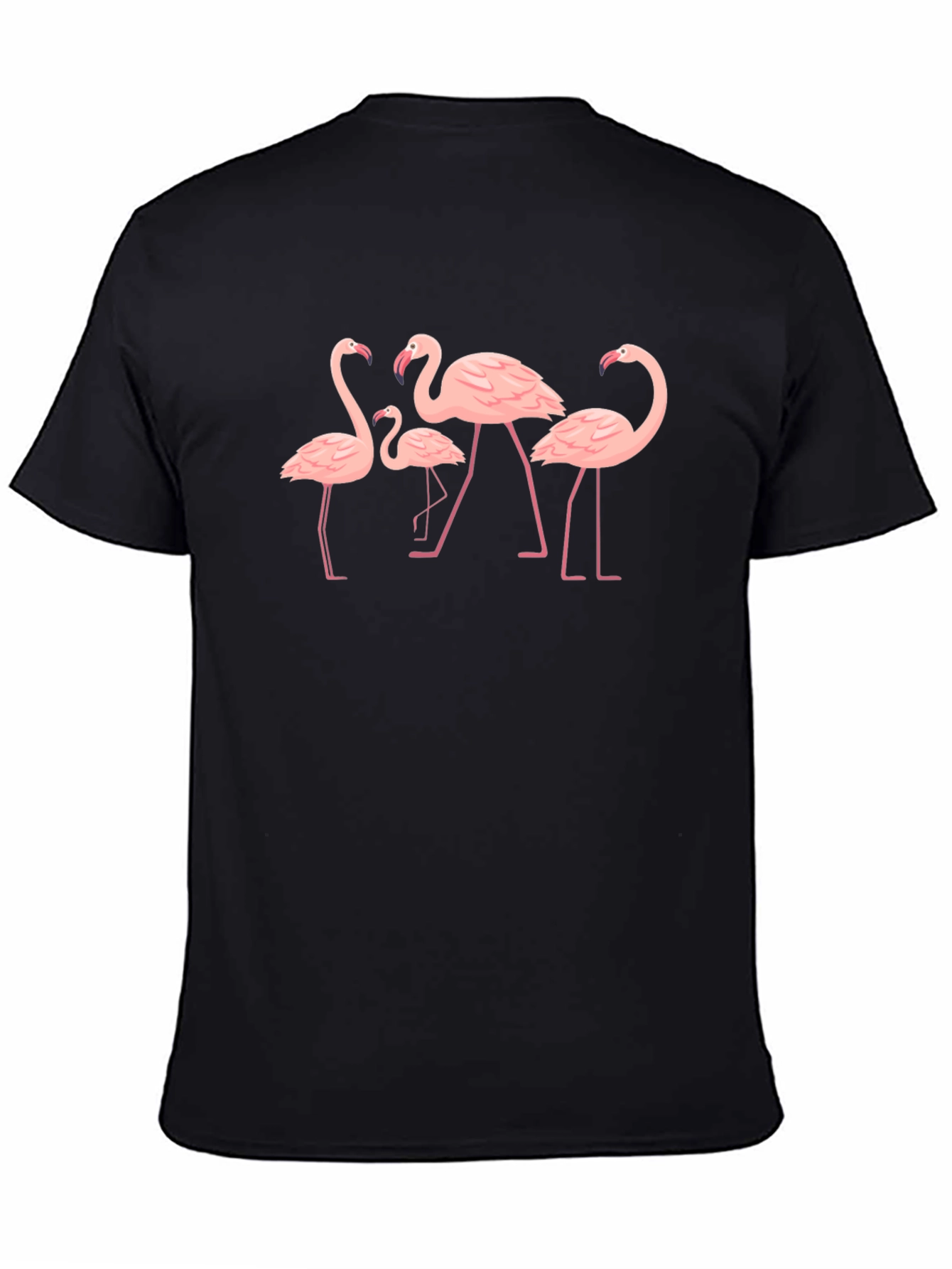Flamingo Graphic Tee - Black Cotton Shirt