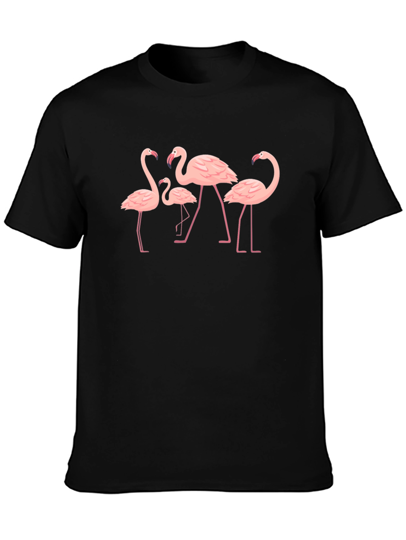 Flamingo Graphic Tee - Black Cotton Shirt