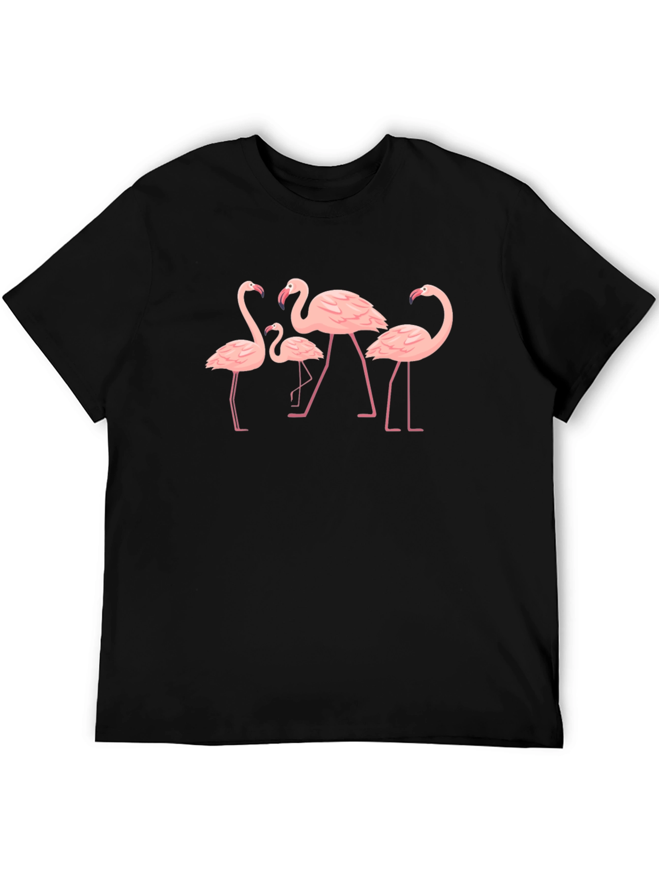 Flamingo Graphic Tee - Black Cotton Shirt