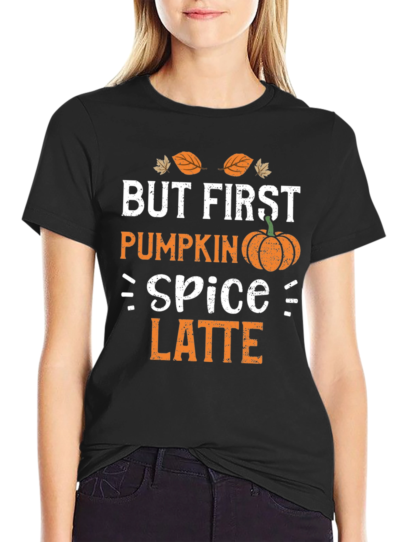 But First Pumpkin Spice Latte Black T-Shirt