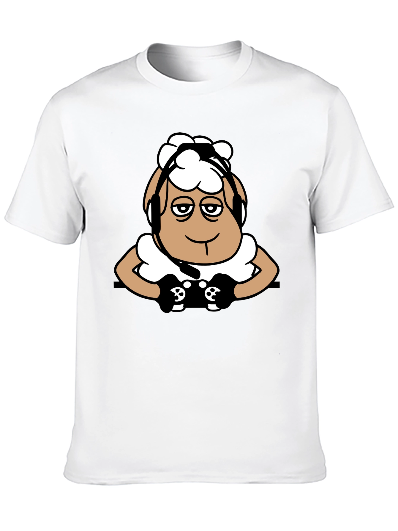 Gamer Sheep Graphic Tee - Black Cotton T-Shirt