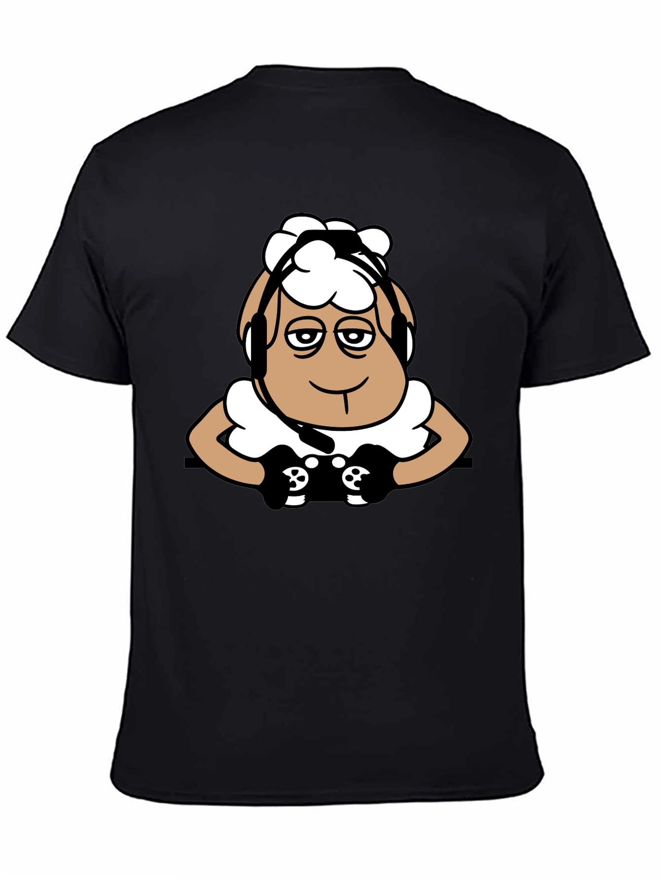 Gamer Sheep Graphic Tee - Black Cotton T-Shirt