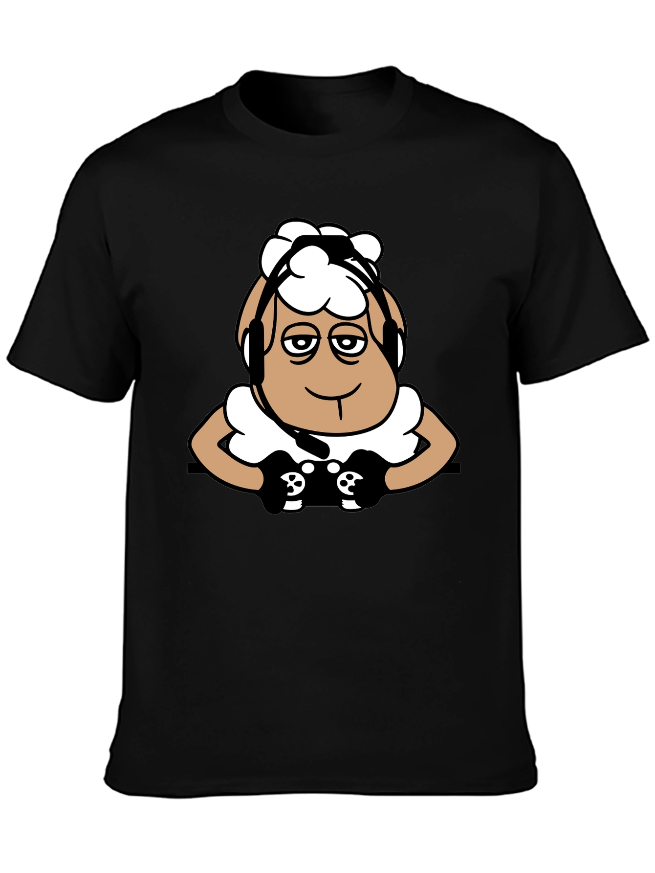 Gamer Sheep Graphic Tee - Black Cotton T-Shirt