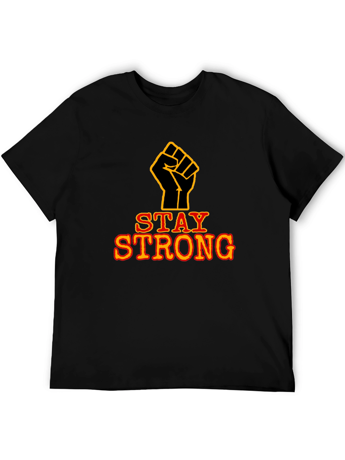 Stay Strong Fist Graphic Black T-Shirt