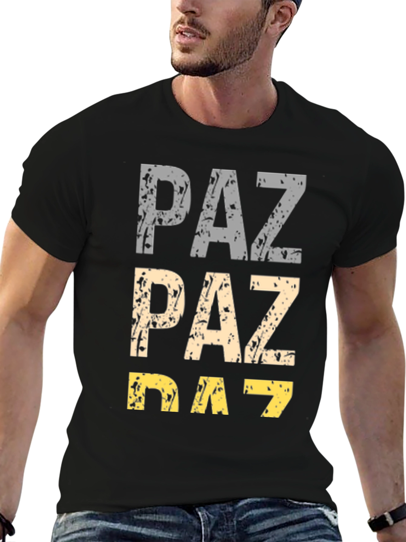 PAZ Graphic Print Mens Black T-Shirt