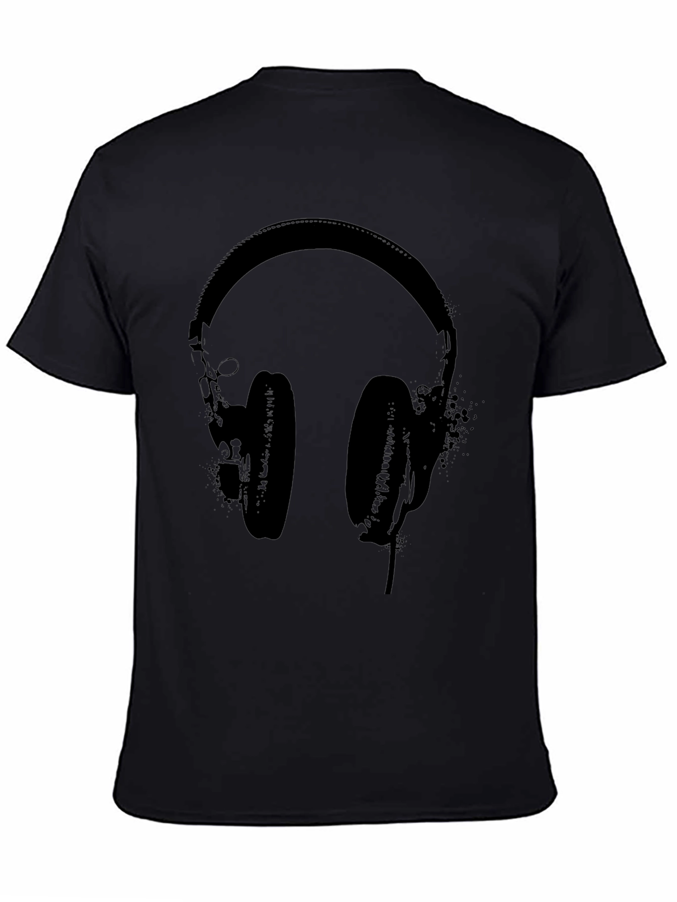 Black Headphones Graphic T-Shirt