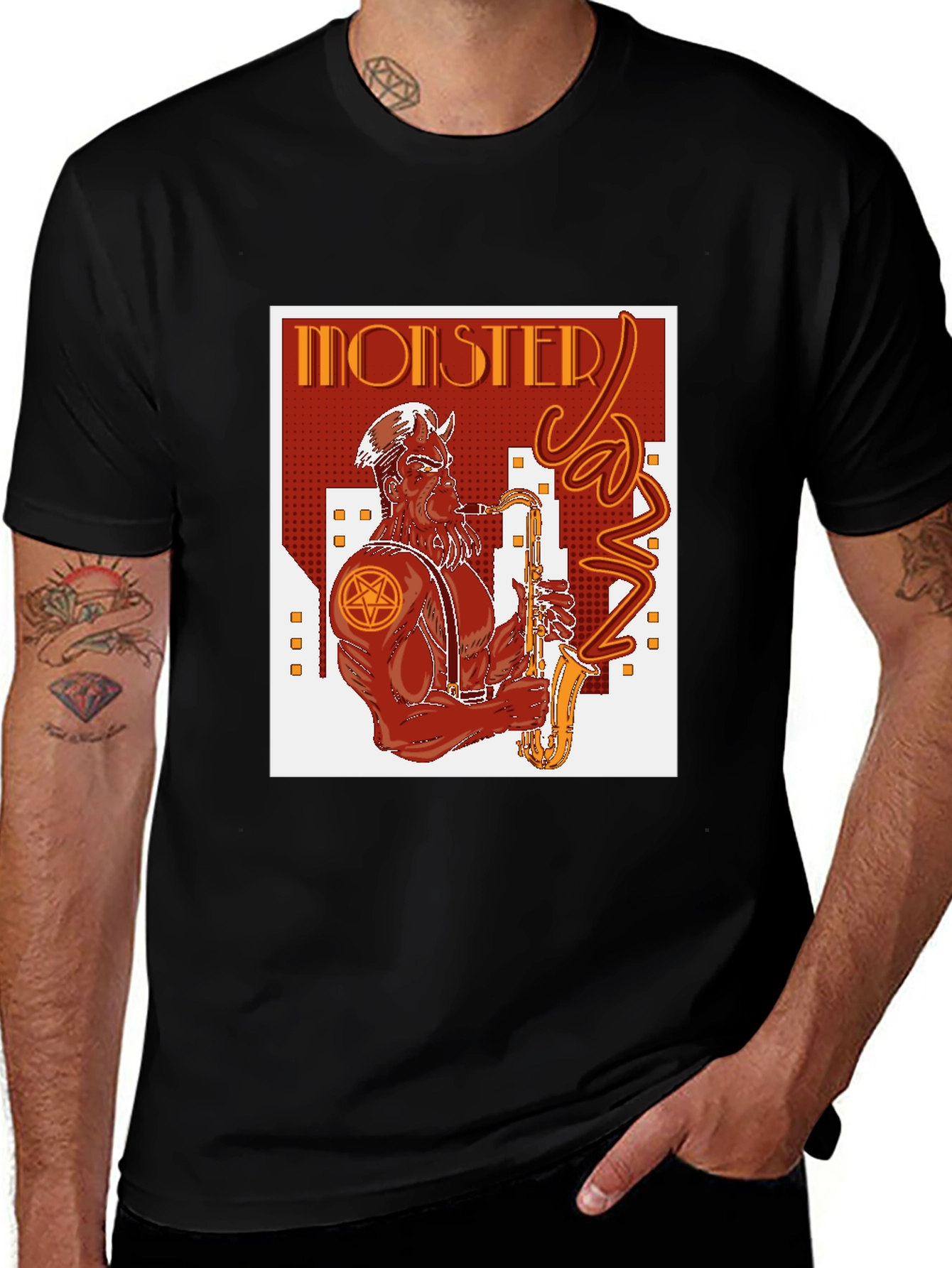 Monster Jazz Graphic Tee - Black