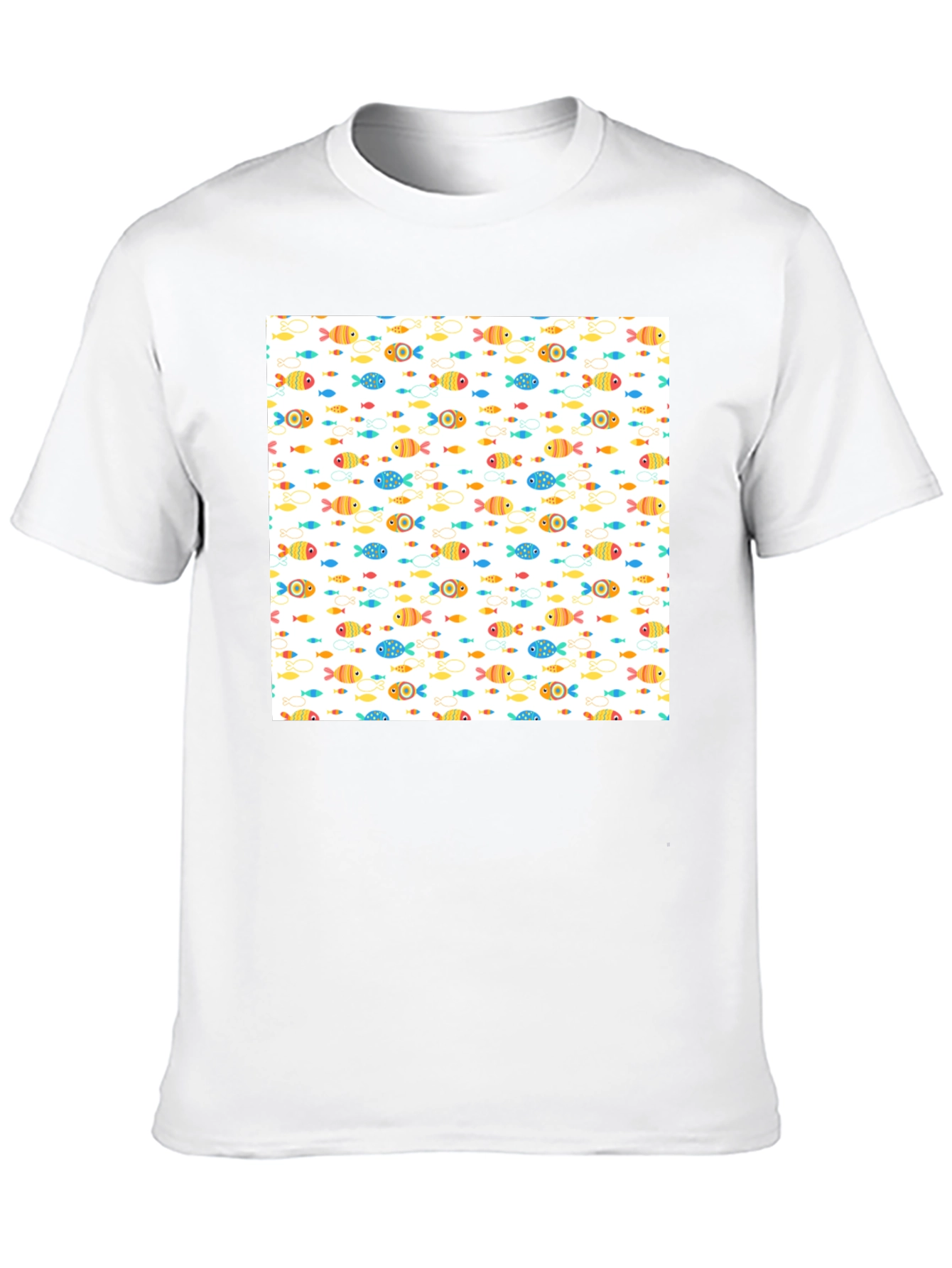 Fun Fish Pattern Black T-Shirt