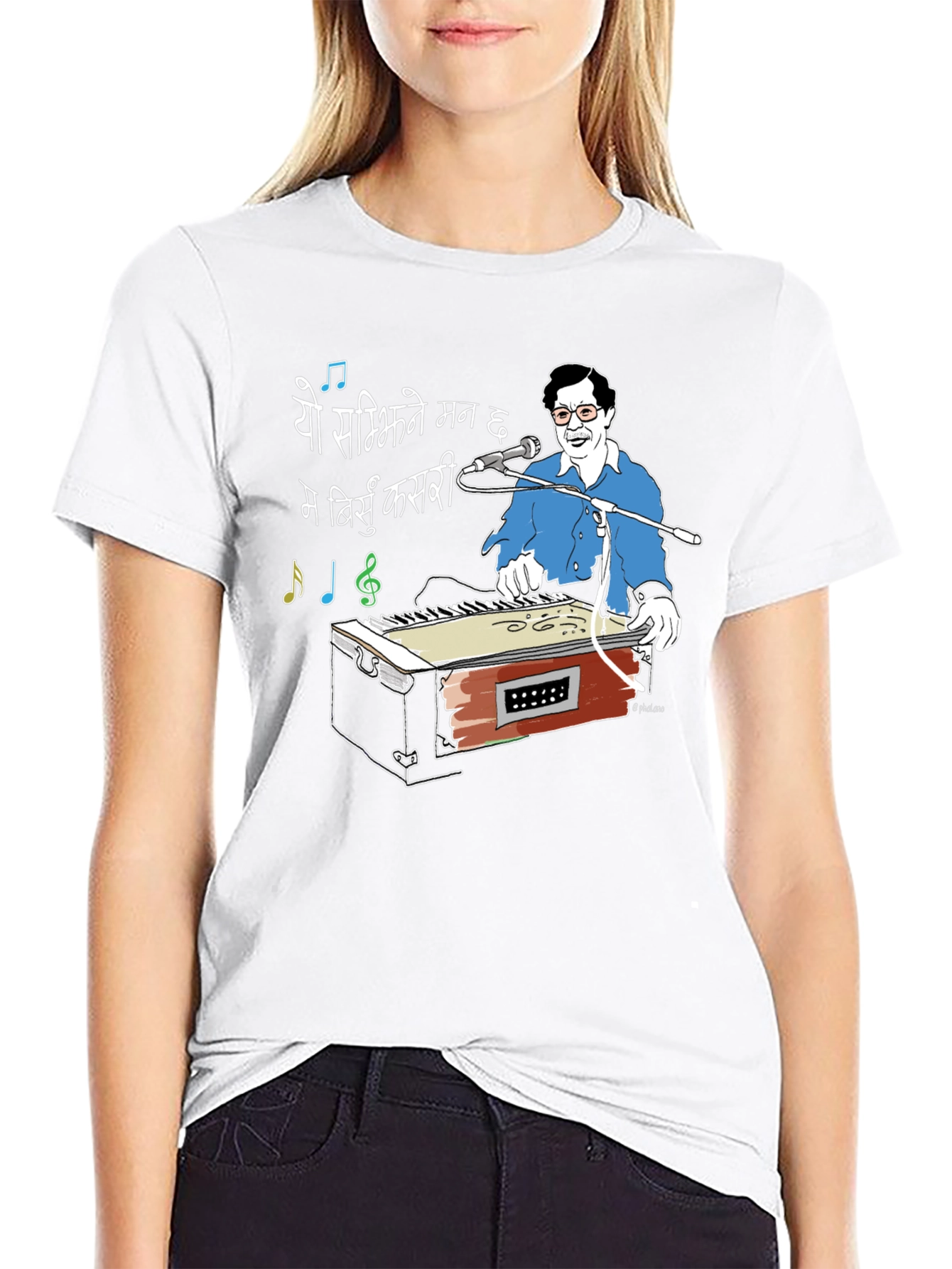 Retro Musician Graphic Tee - Unique Artistic Design
