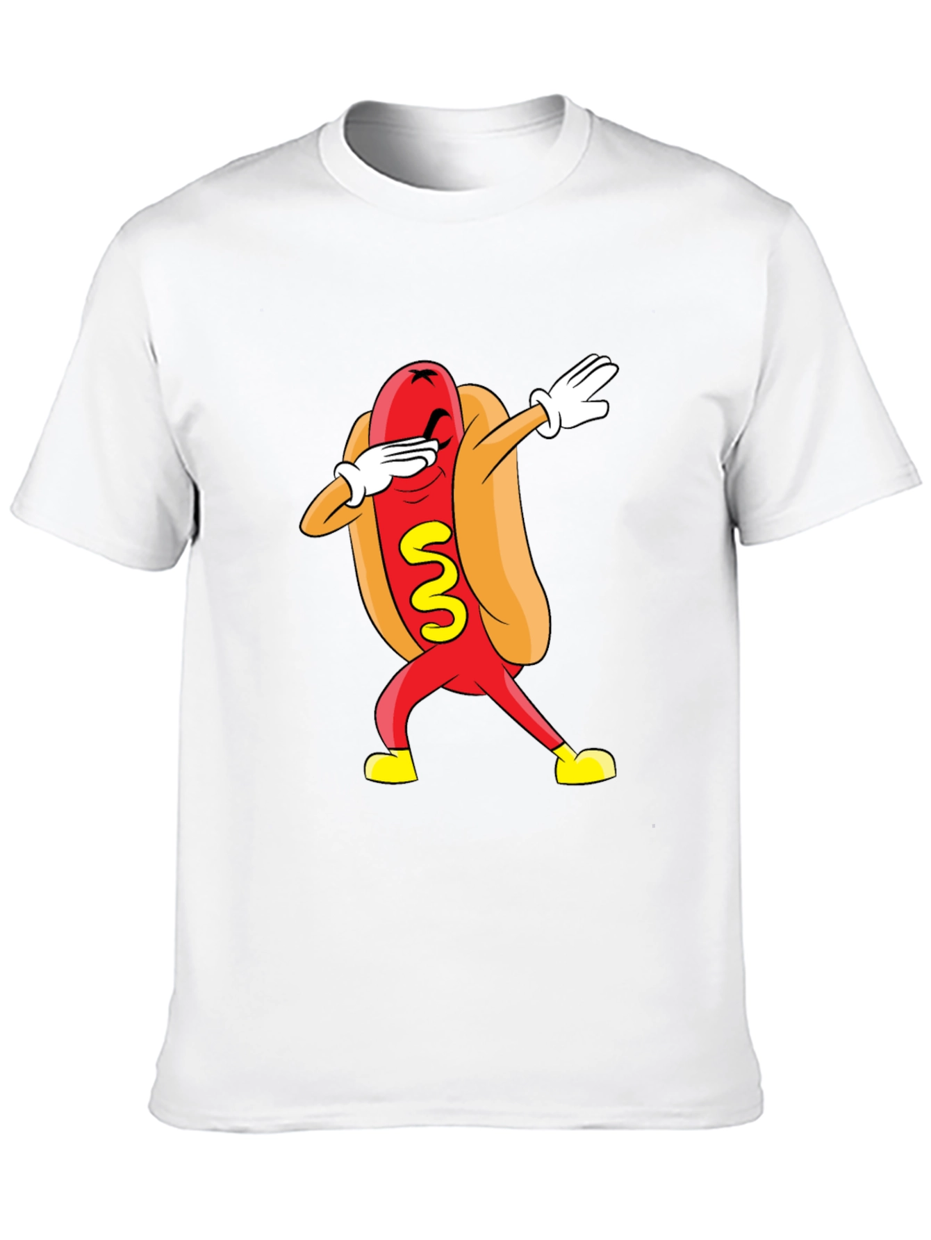 Funny Dabbing Hot Dog Graphic T-Shirt - Black