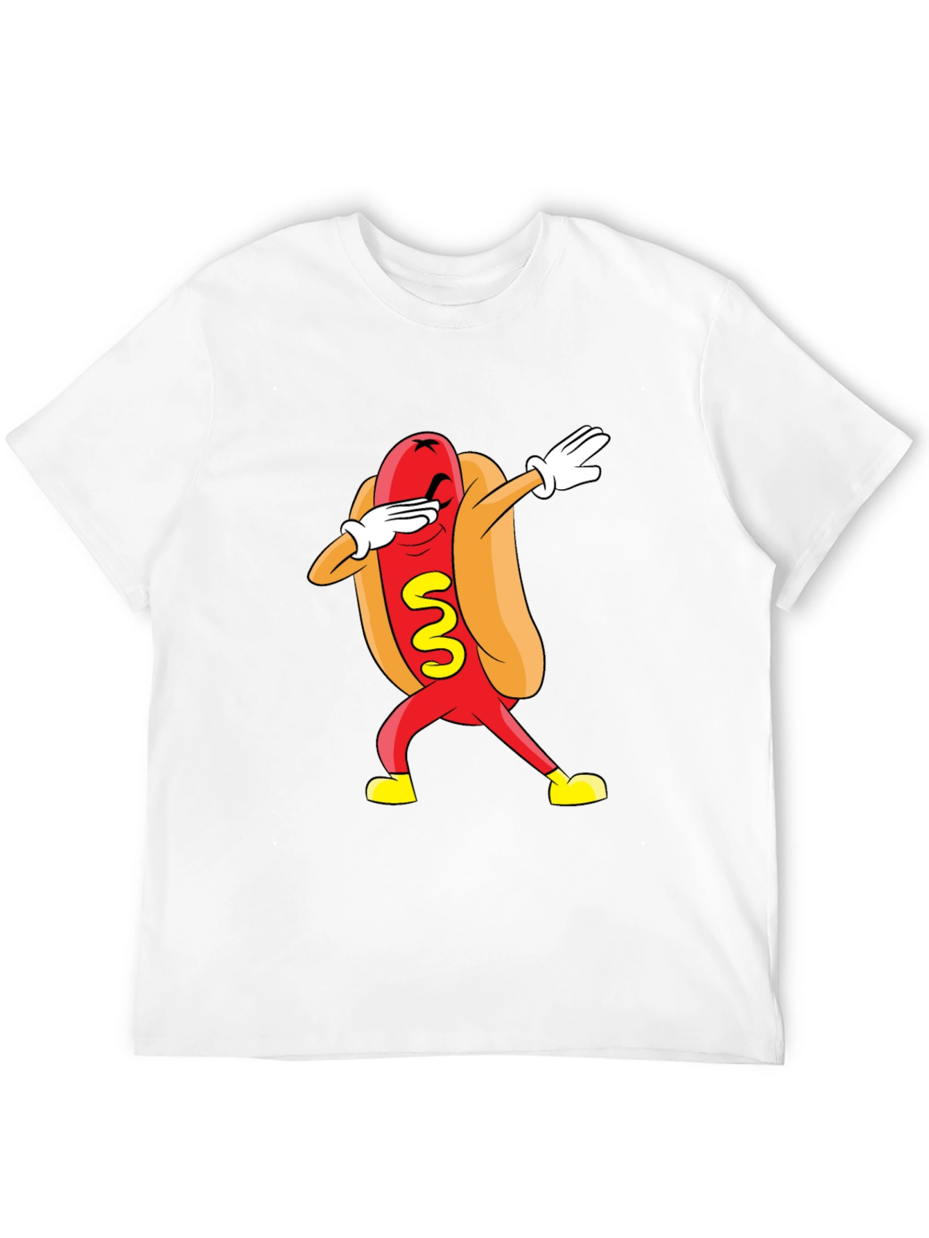 Funny Dabbing Hot Dog Graphic T-Shirt - Black