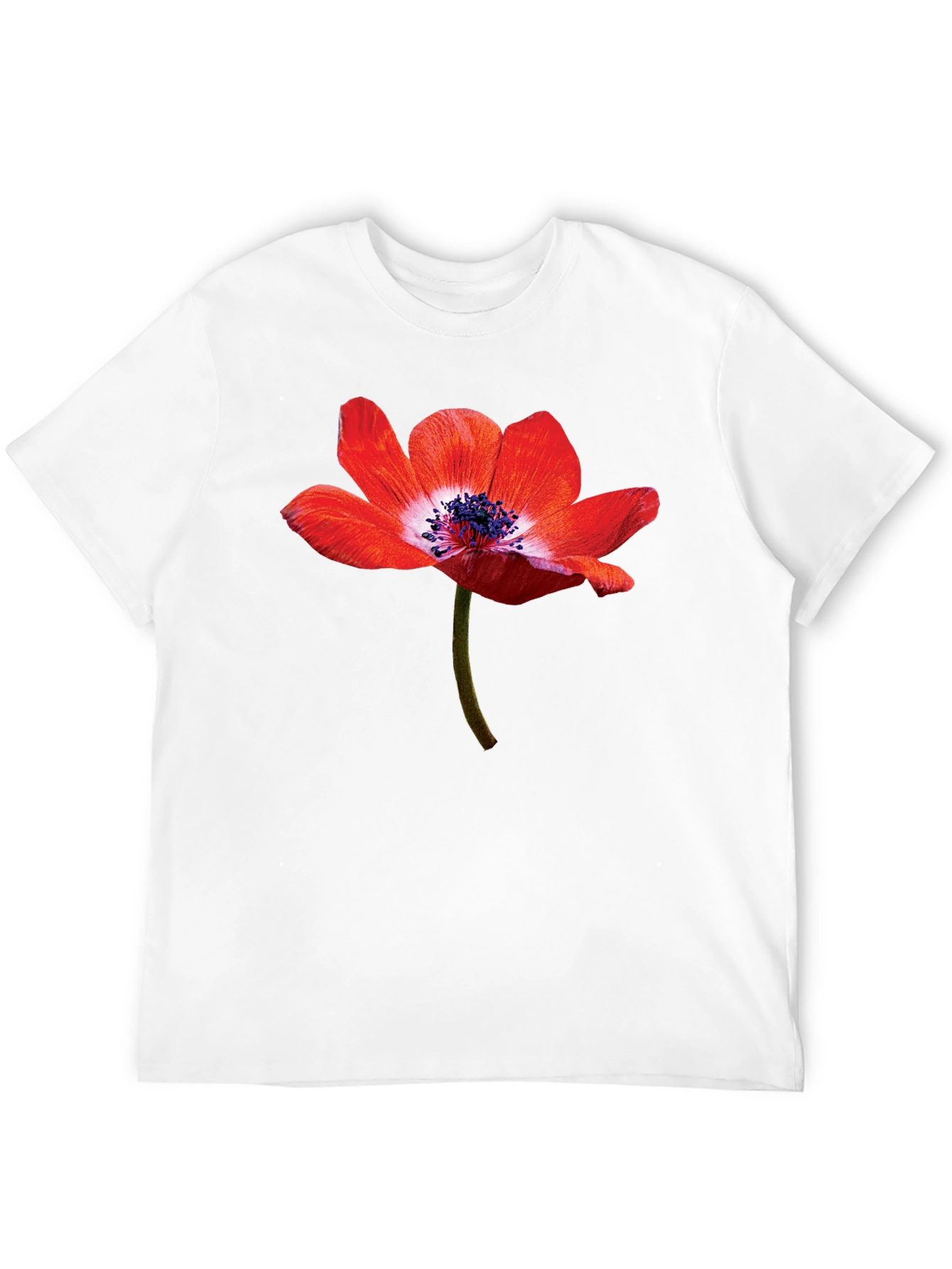 Floral Graphic Print Black Crew Neck T-Shirt
