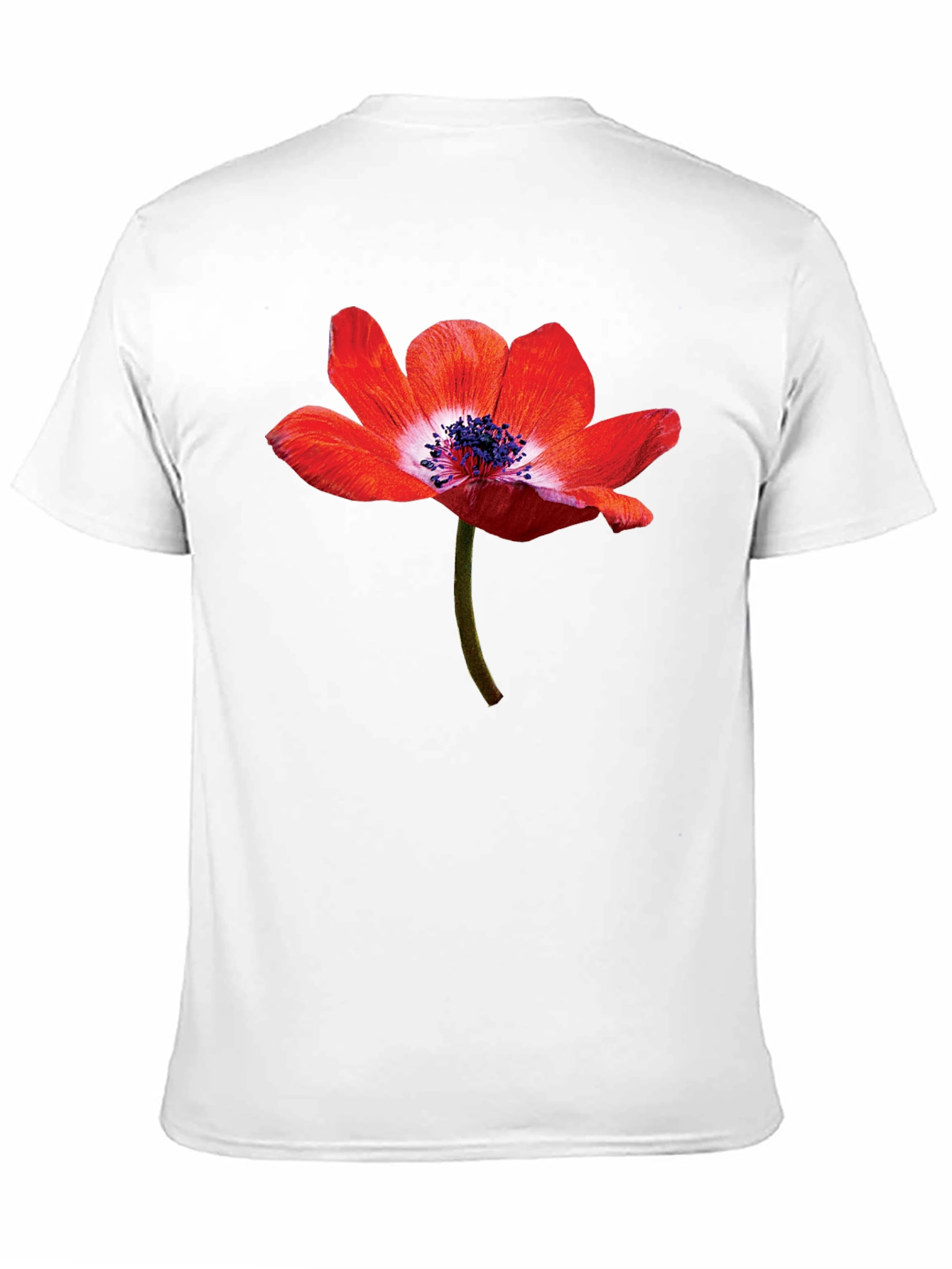 Floral Graphic Print Black Crew Neck T-Shirt