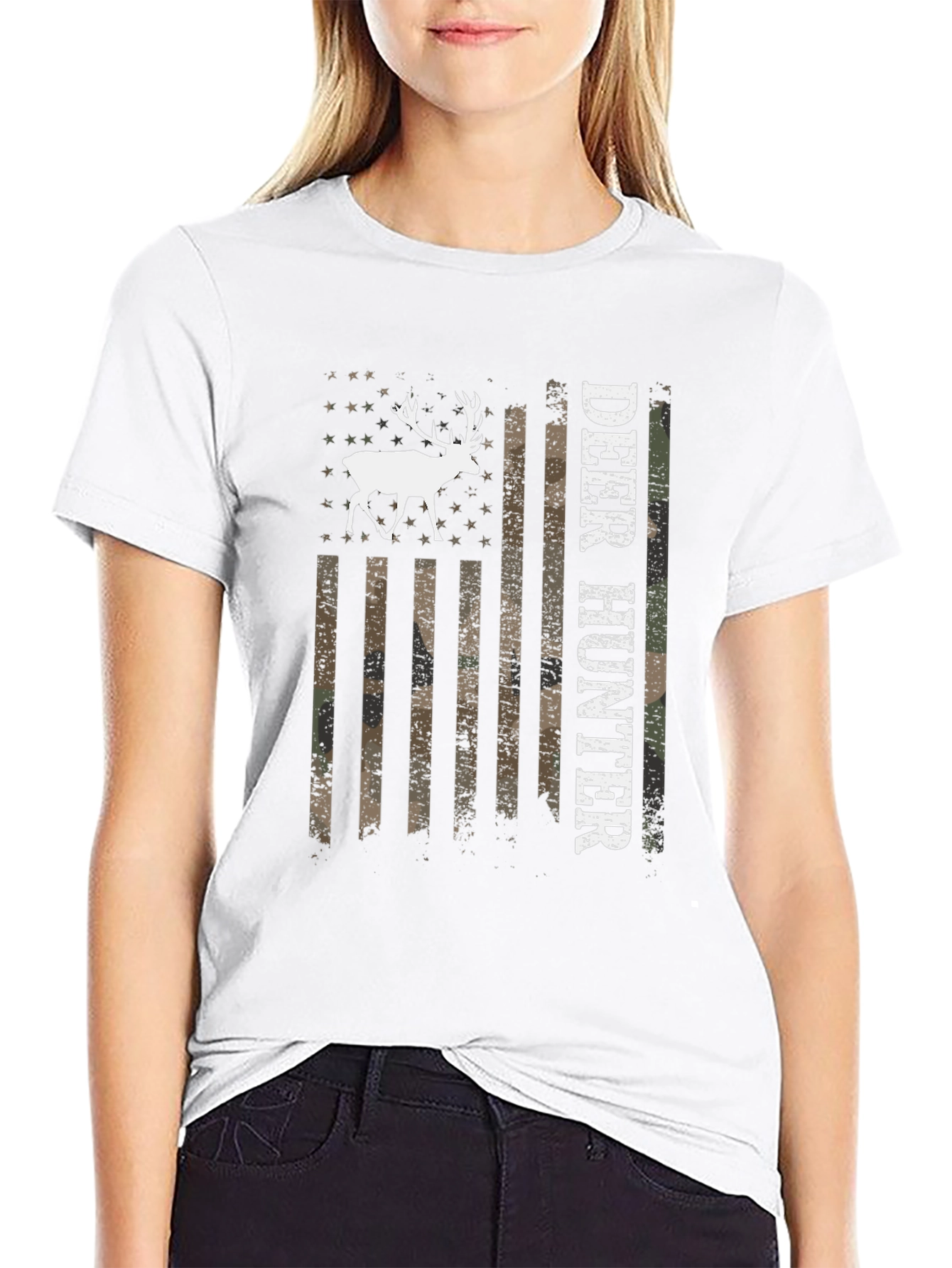 Deer Hunter USA Flag Graphic T-Shirt